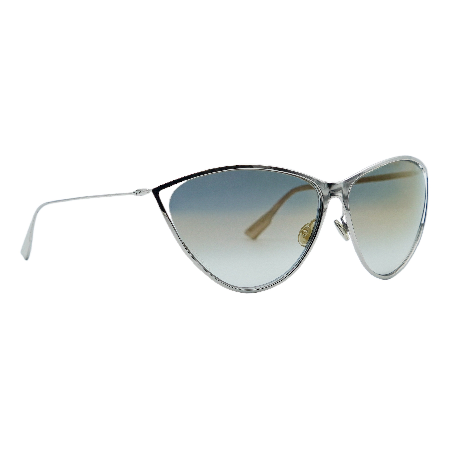 Vintage Dior New Motard Silver Cat Eye CD Logo Sunglasses