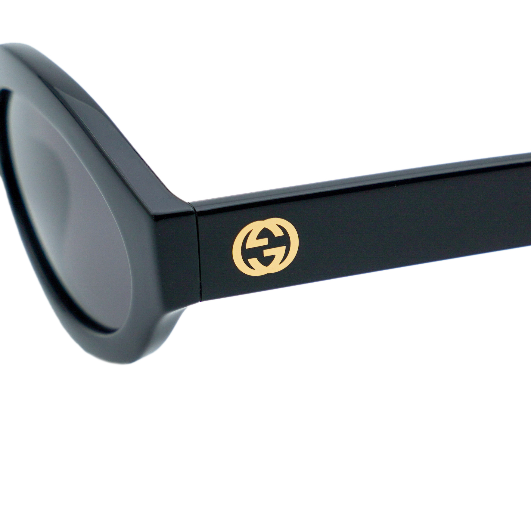 Iconic Gucci GG 1579S Black Oval Gray Lens Logo Sunglasses — photo 4