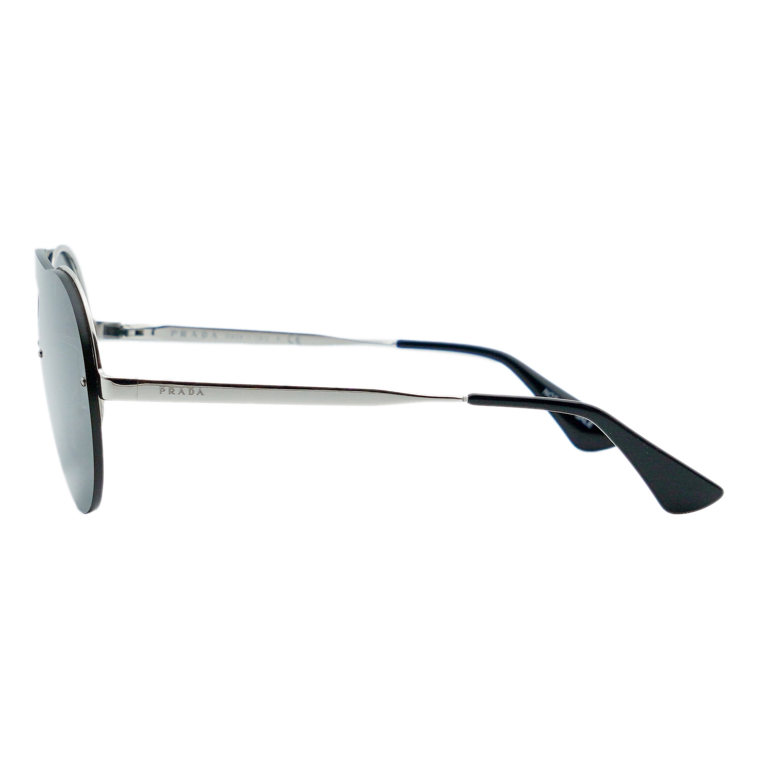 Prada SPR 65T Round Double Bridge Silver Logo Sunglasses — photo 3