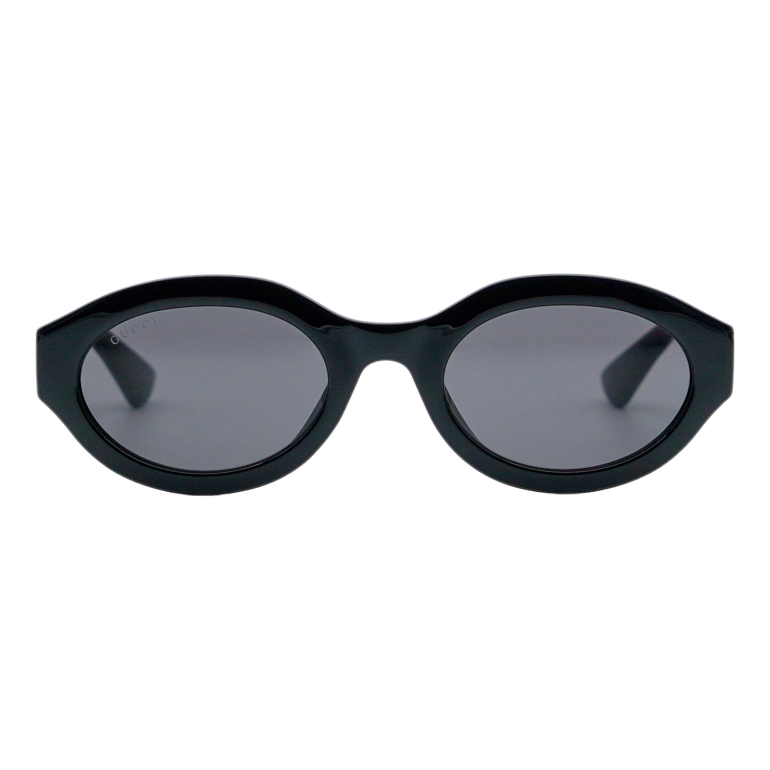 Iconic Gucci GG 1579S Black Oval Gray Lens Logo Sunglasses — photo 2