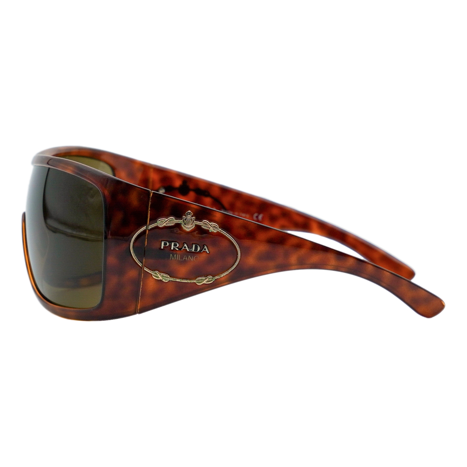 Prada SPR 04H Brown Tortoiseshell Shield Logo Sunglasses — photo 3