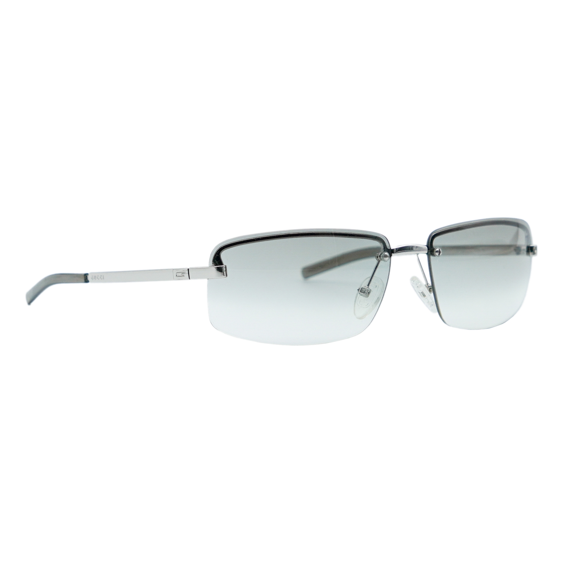 Gucci GG 1794/S Silver Rimless Rectangular Logo Sunglasses