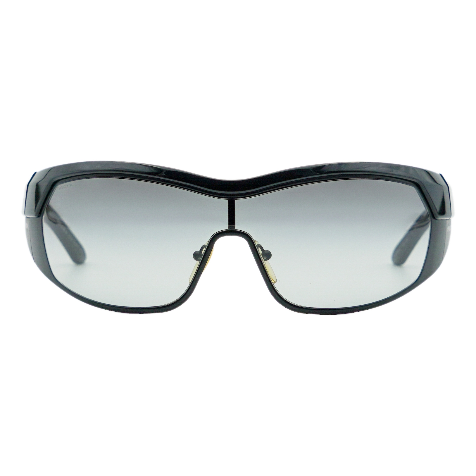 Prada SPR 62I Black Shield Gradient Logo Y2K Sunglasses — photo 2