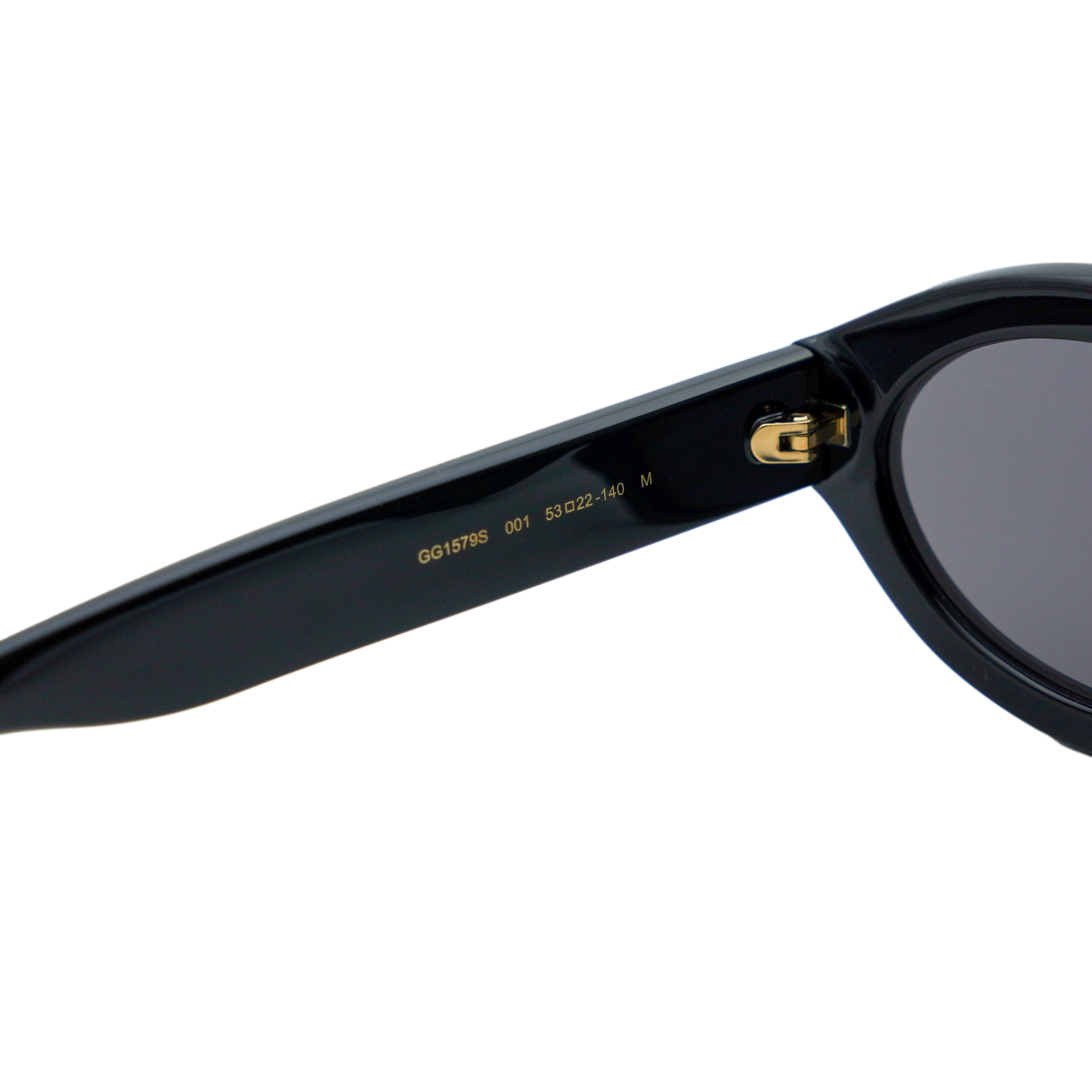 Iconic Gucci GG 1579S Black Oval Gray Lens Logo Sunglasses — photo 7