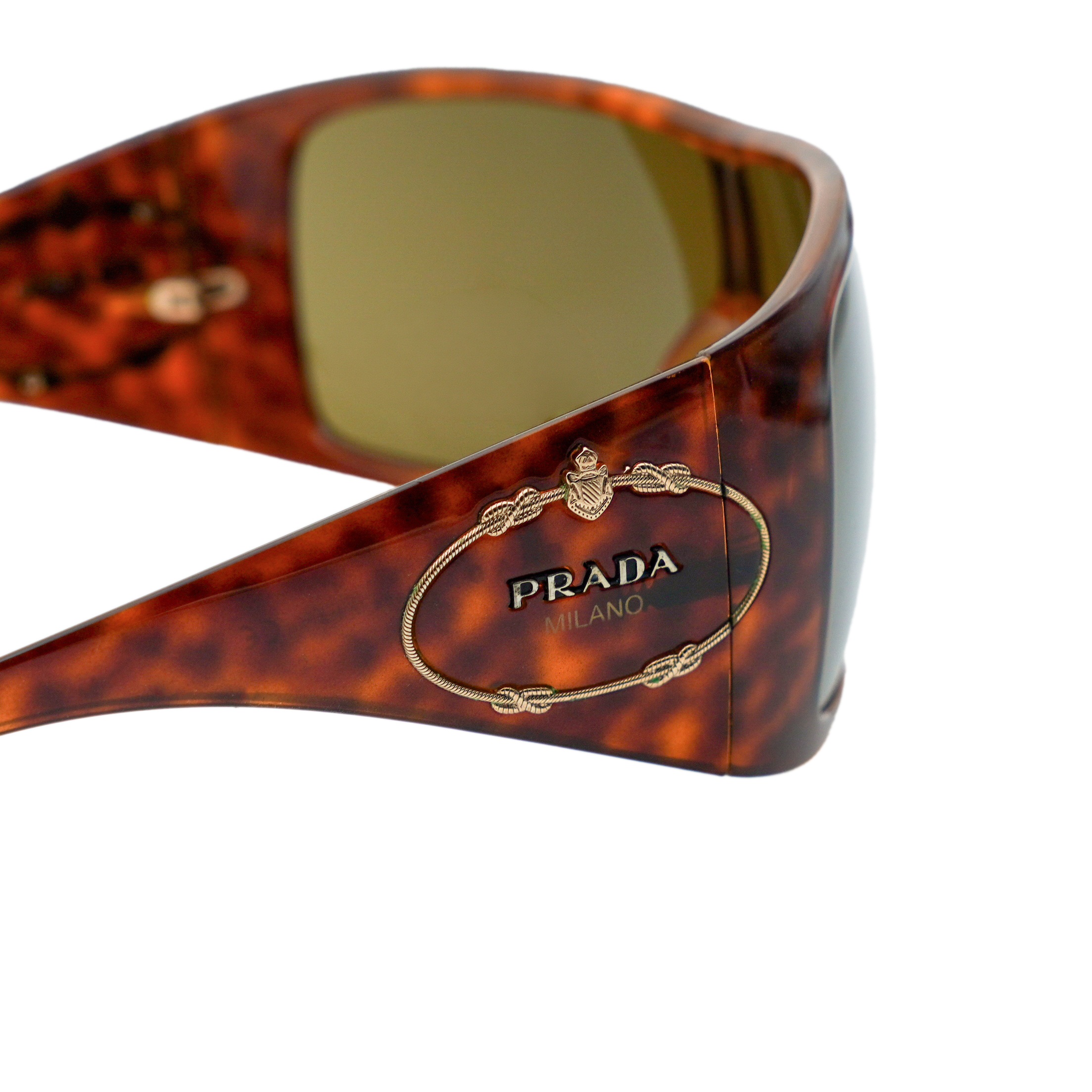 Prada SPR 04H Brown Tortoiseshell Shield Logo Sunglasses — photo 5