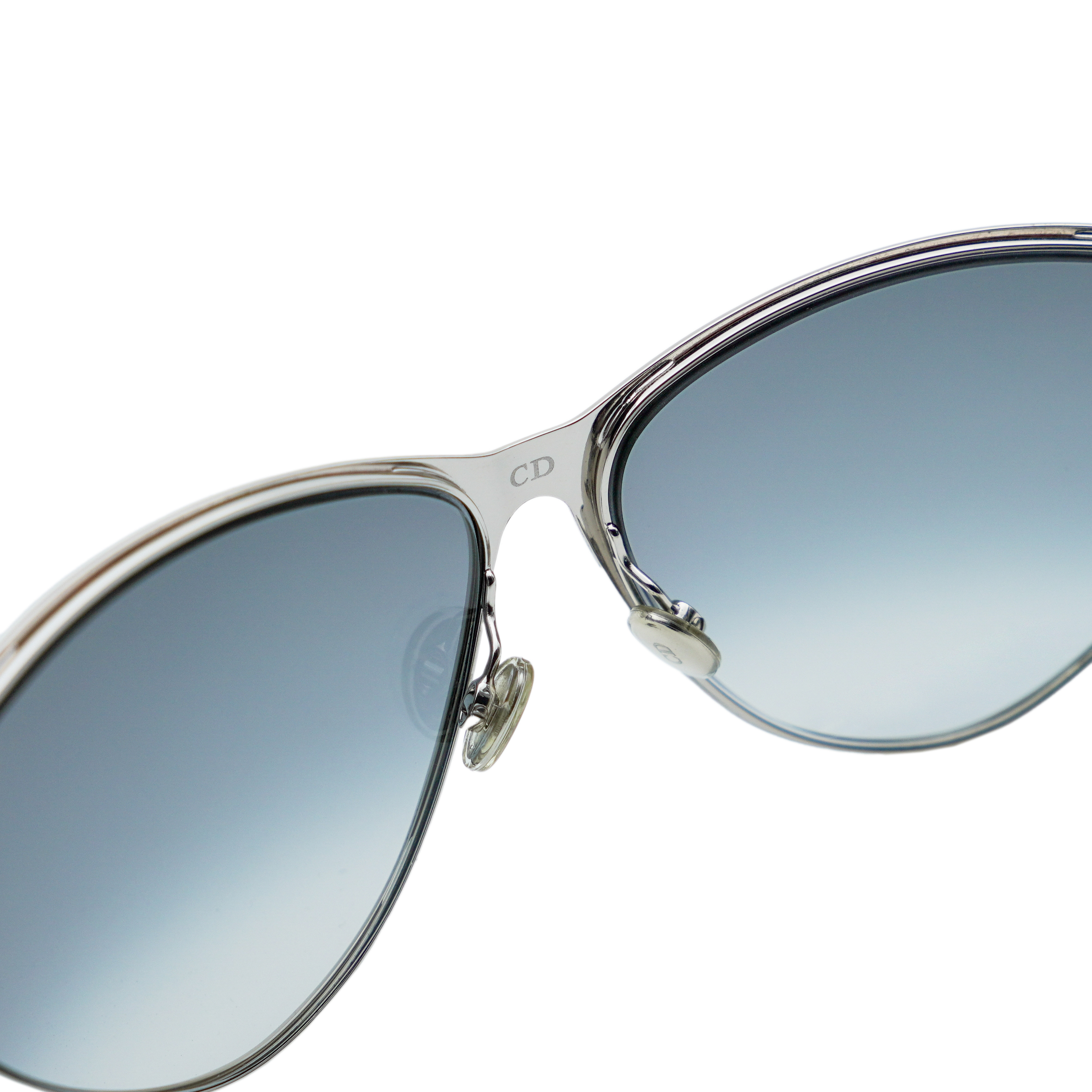 Vintage Dior New Motard Silver Cat Eye CD Logo Sunglasses — photo 10