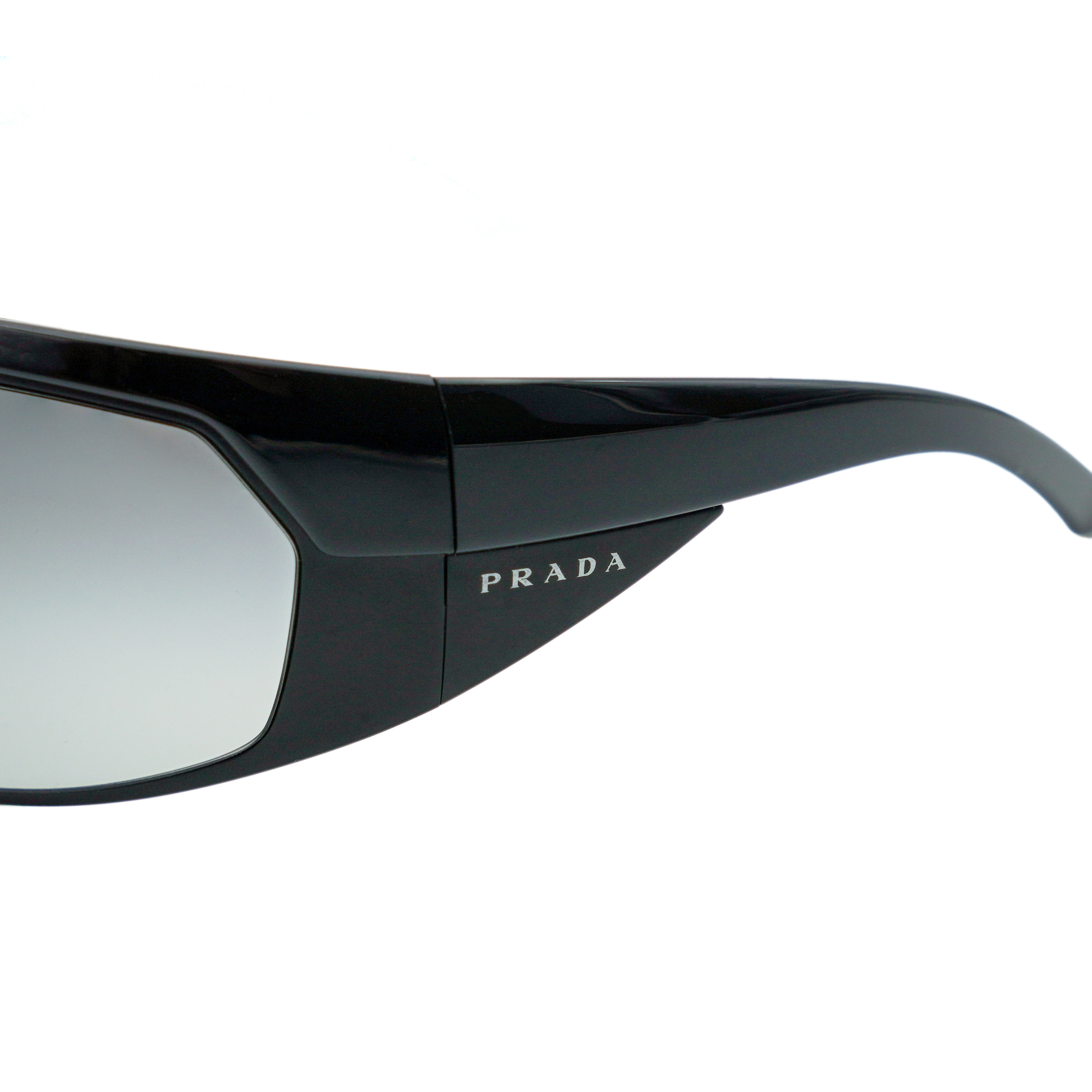 Prada SPR 62I Black Shield Gradient Logo Y2K Sunglasses — photo 4