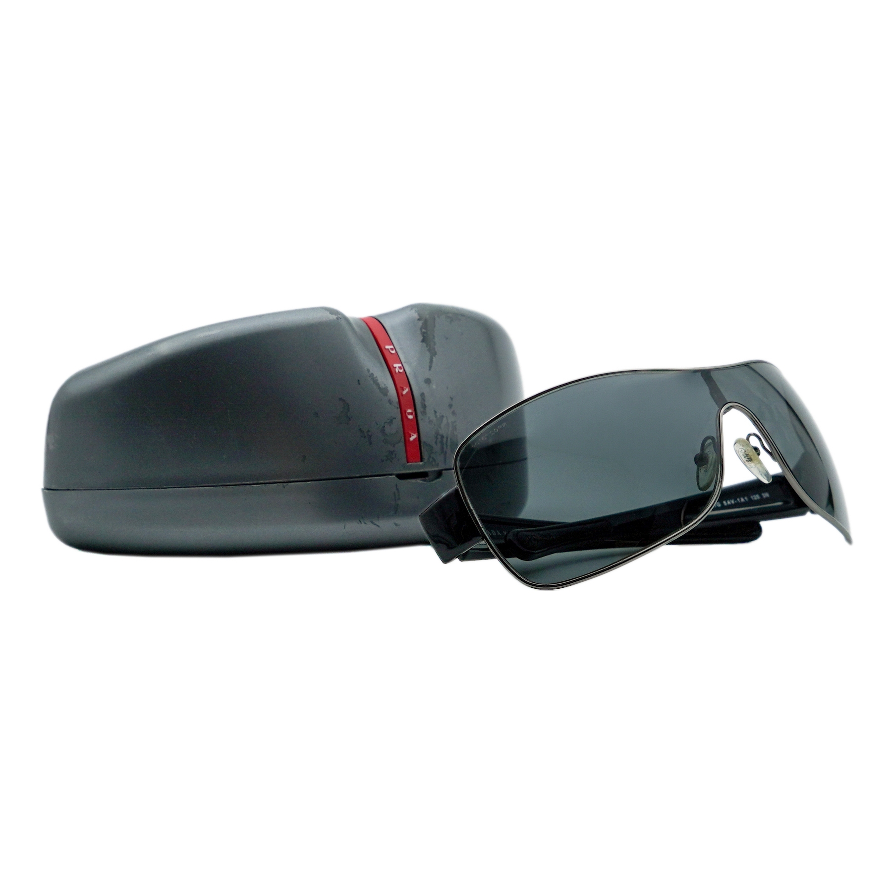 Prada Linea Rossa SPS 57G Black Shield Sport Logo Sunglasses — photo 10