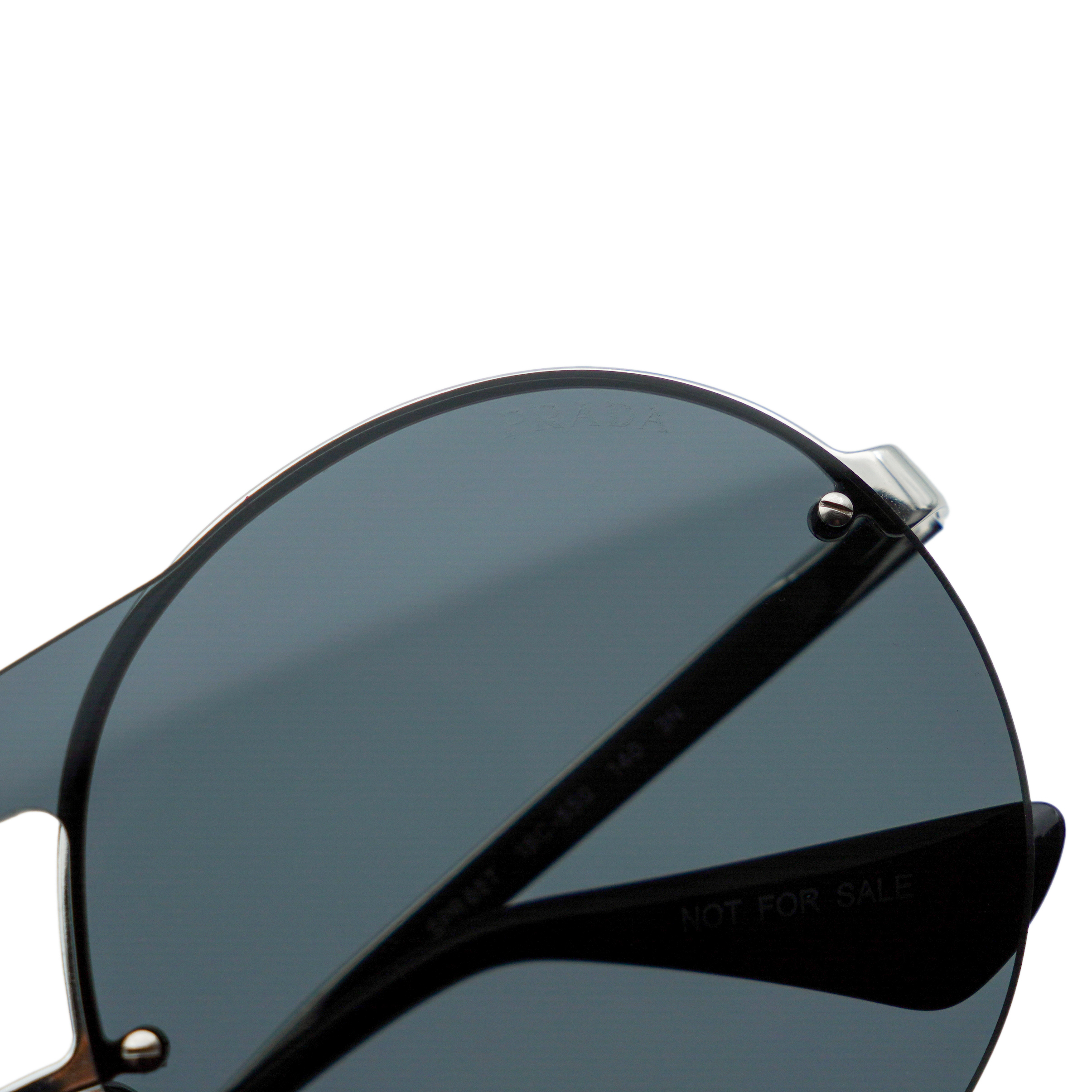 Prada SPR 65T Round Double Bridge Silver Logo Sunglasses — photo 9