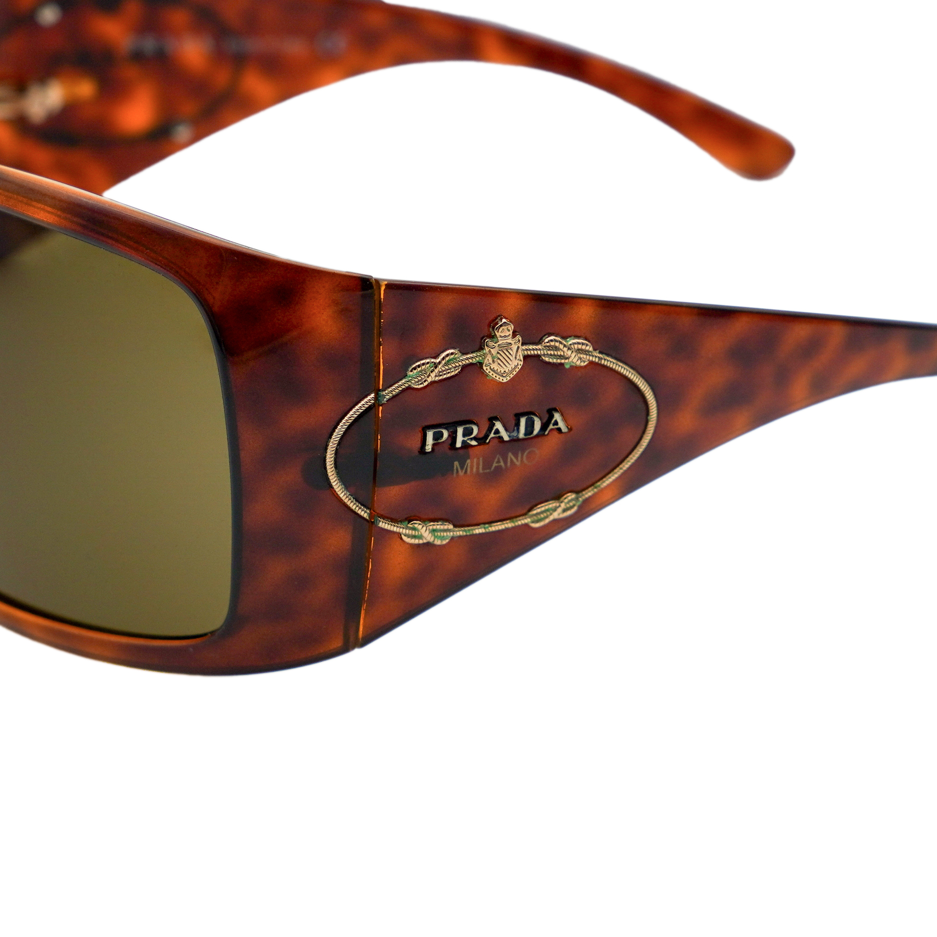 Prada SPR 04H Brown Tortoiseshell Shield Logo Sunglasses — photo 4