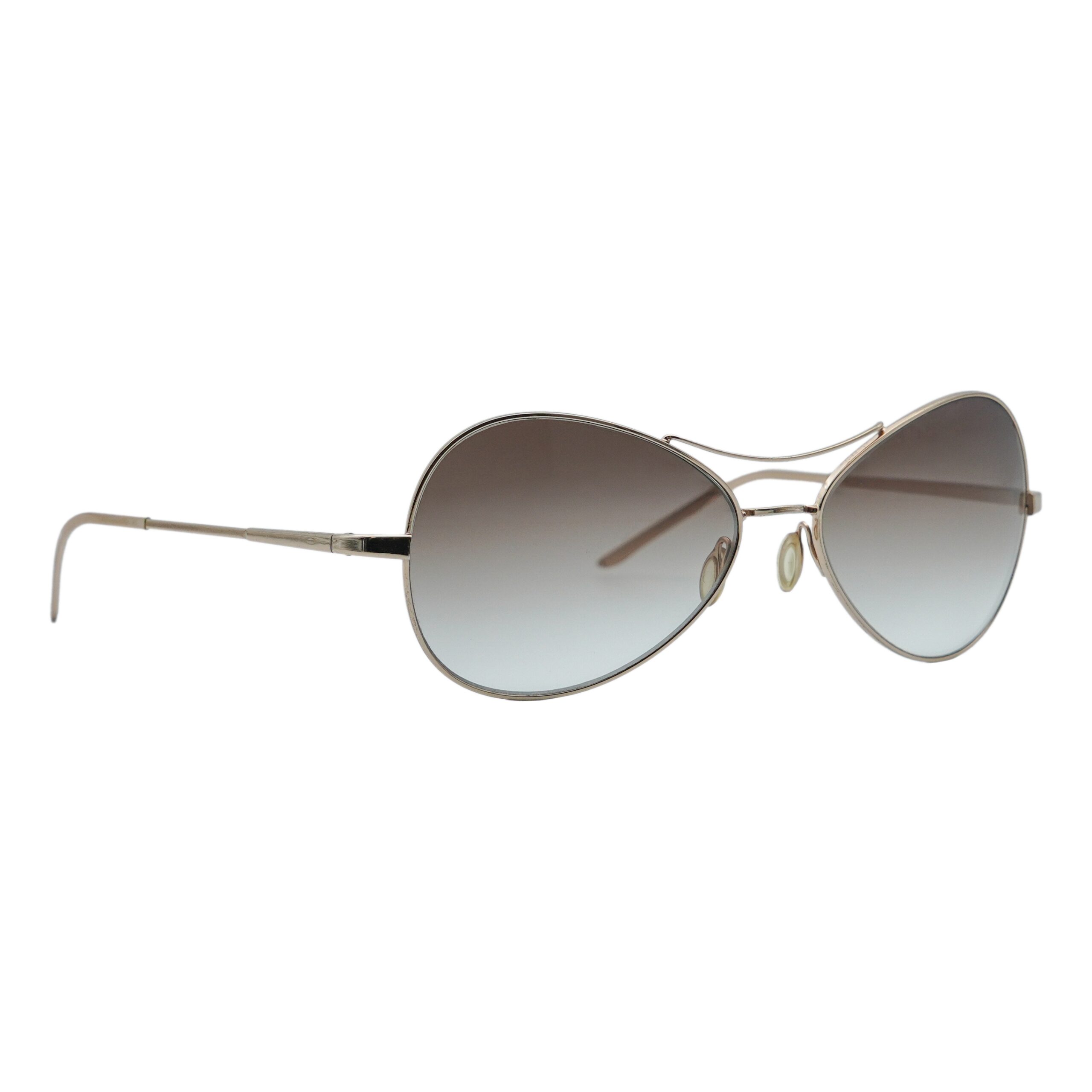 Prada SPR 53B Metal Gold Gradient Aviator Logo Sunglasses
