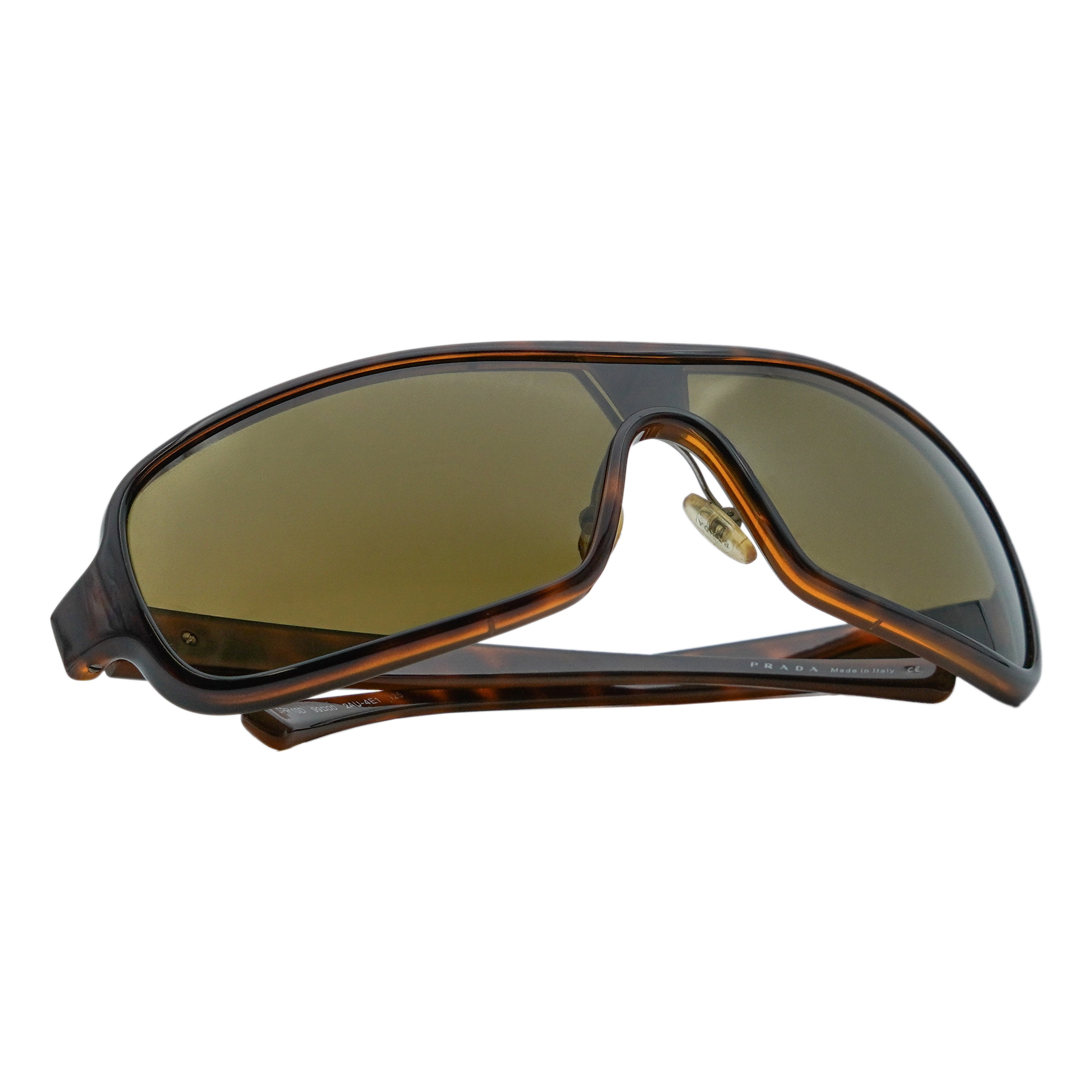 Vintage Prada SPR 10D Tortoiseshell Shield Logo Sunglasses — photo 9