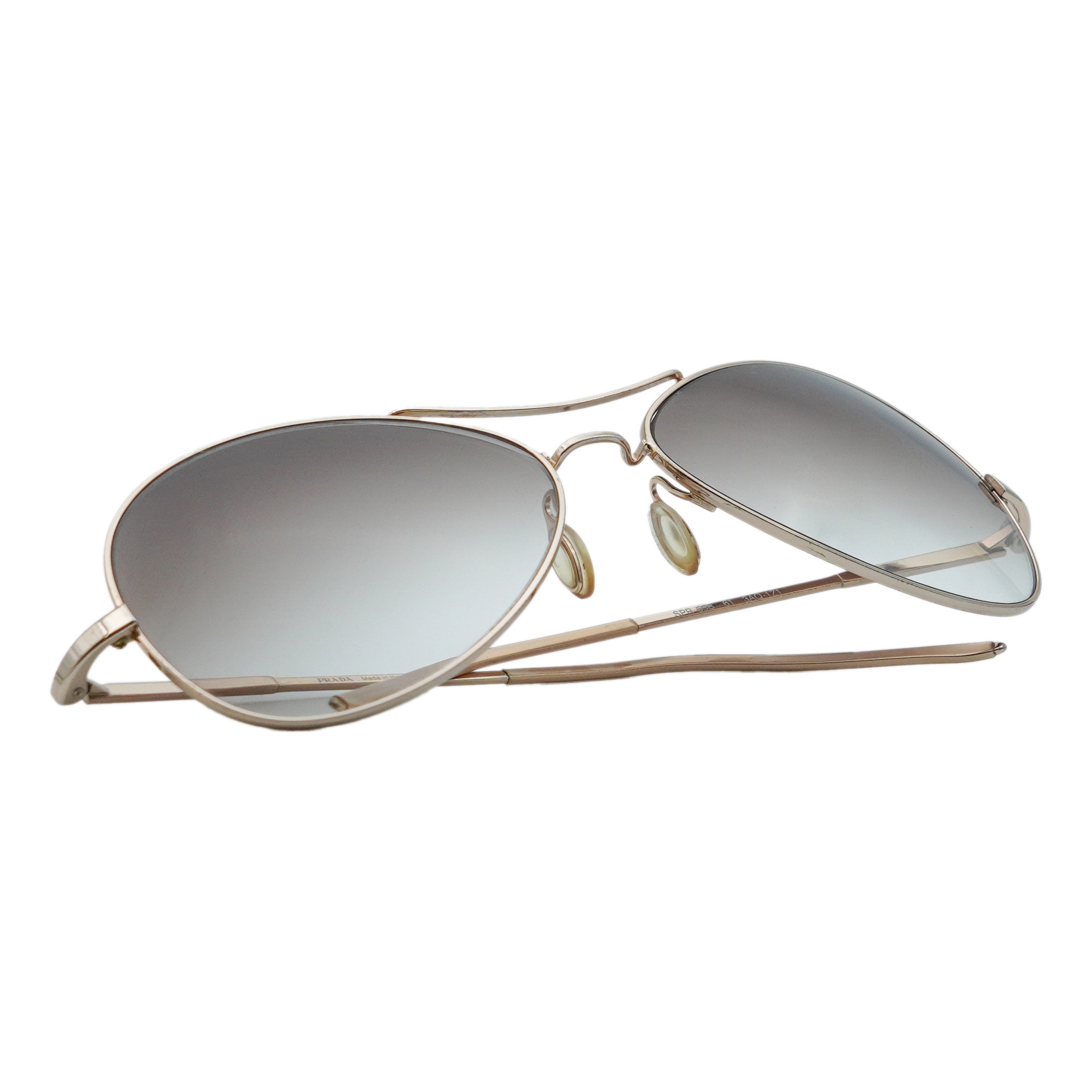 Prada SPR 53B Metal Gold Gradient Aviator Logo Sunglasses — photo 7