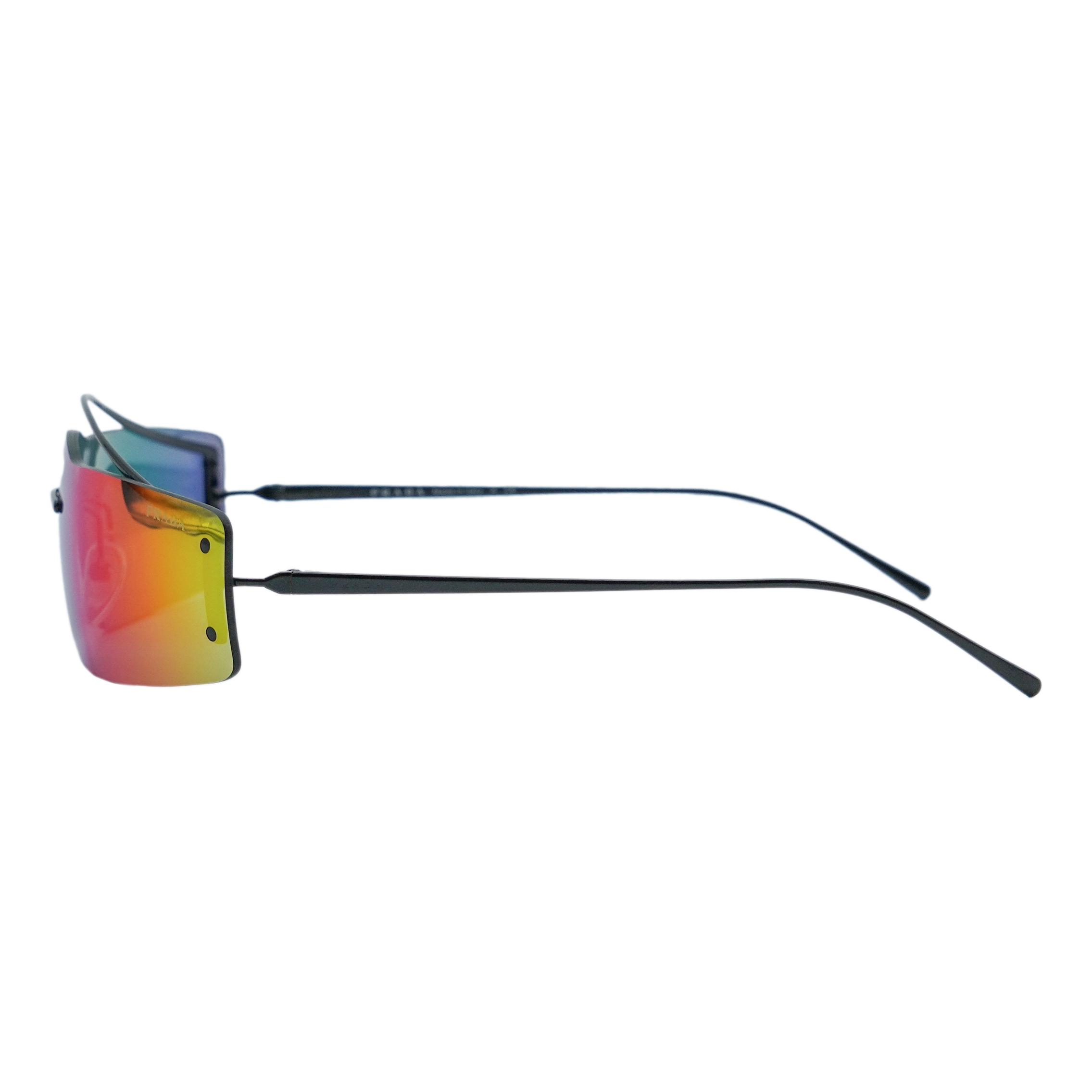 Prada SPR 61V Rainbow Rimless Black Y2K Logo Sunglasses — photo 3