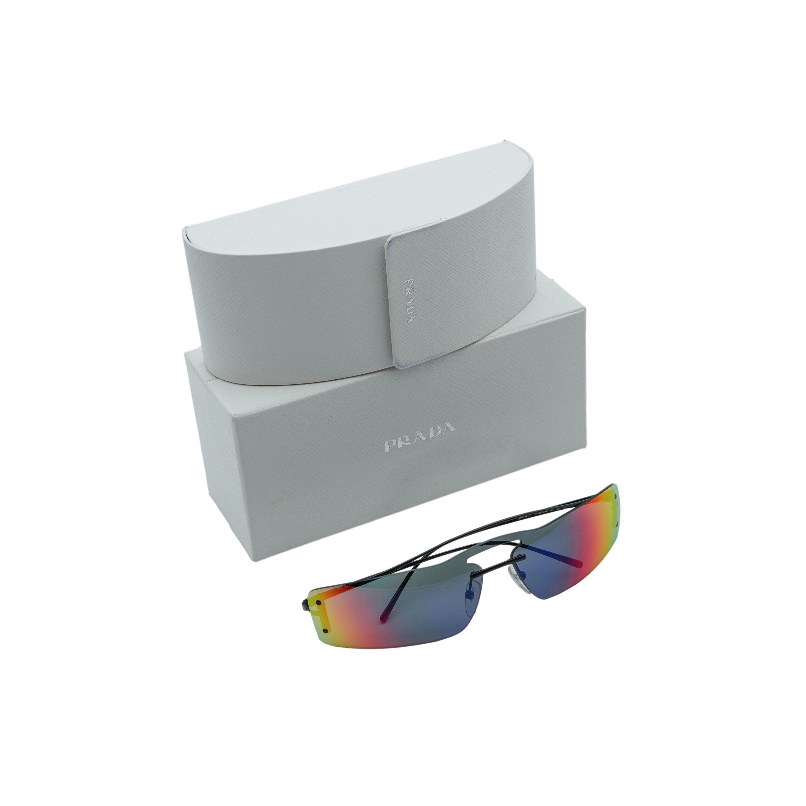 Prada SPR 61V Rainbow Rimless Black Y2K Logo Sunglasses — photo 9