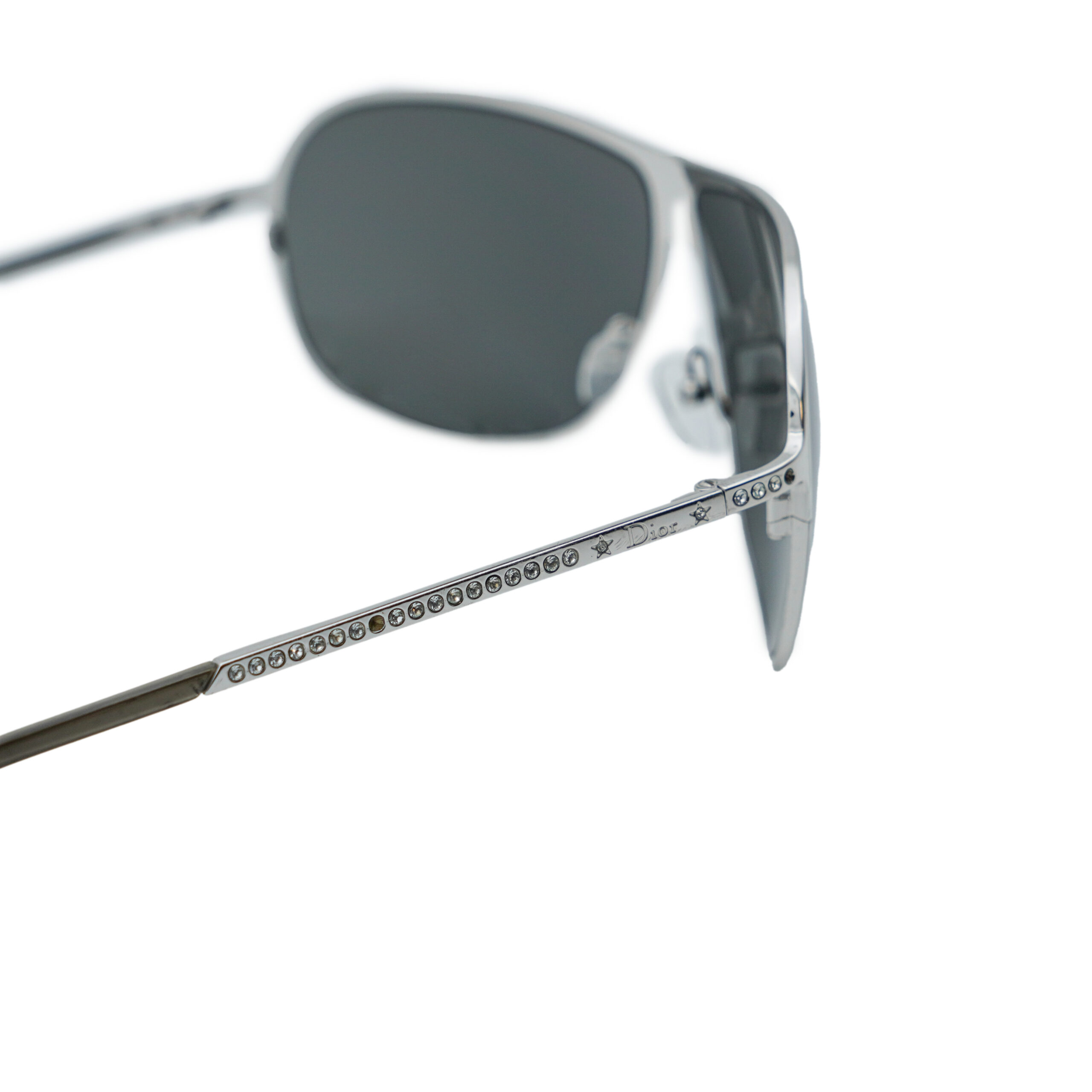 Dior Hard Dior 1 Silver Crystal Star Logo Aviator Sunglasses — photo 5