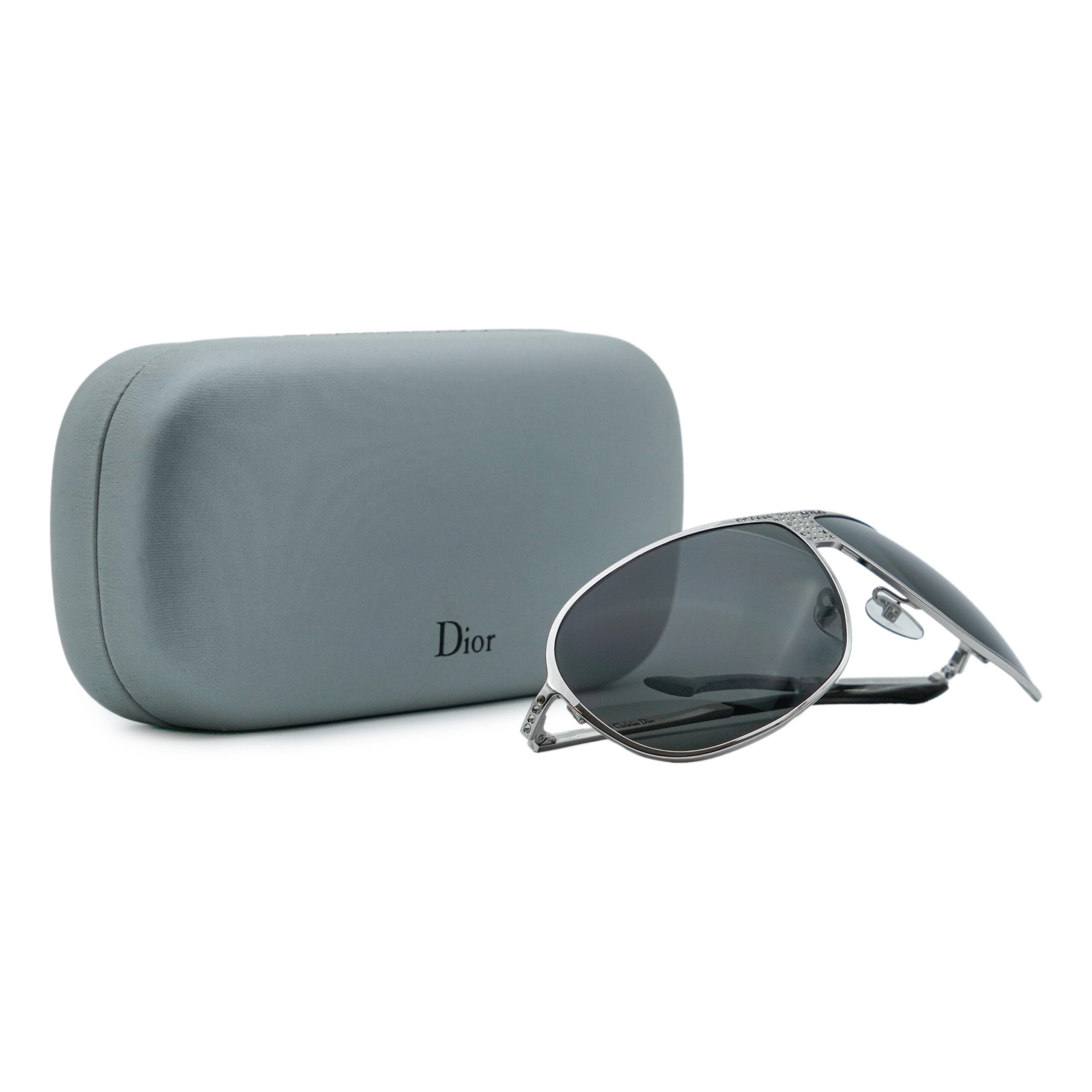 Dior Hard Dior 1 Silver Crystal Star Logo Aviator Sunglasses — photo 10