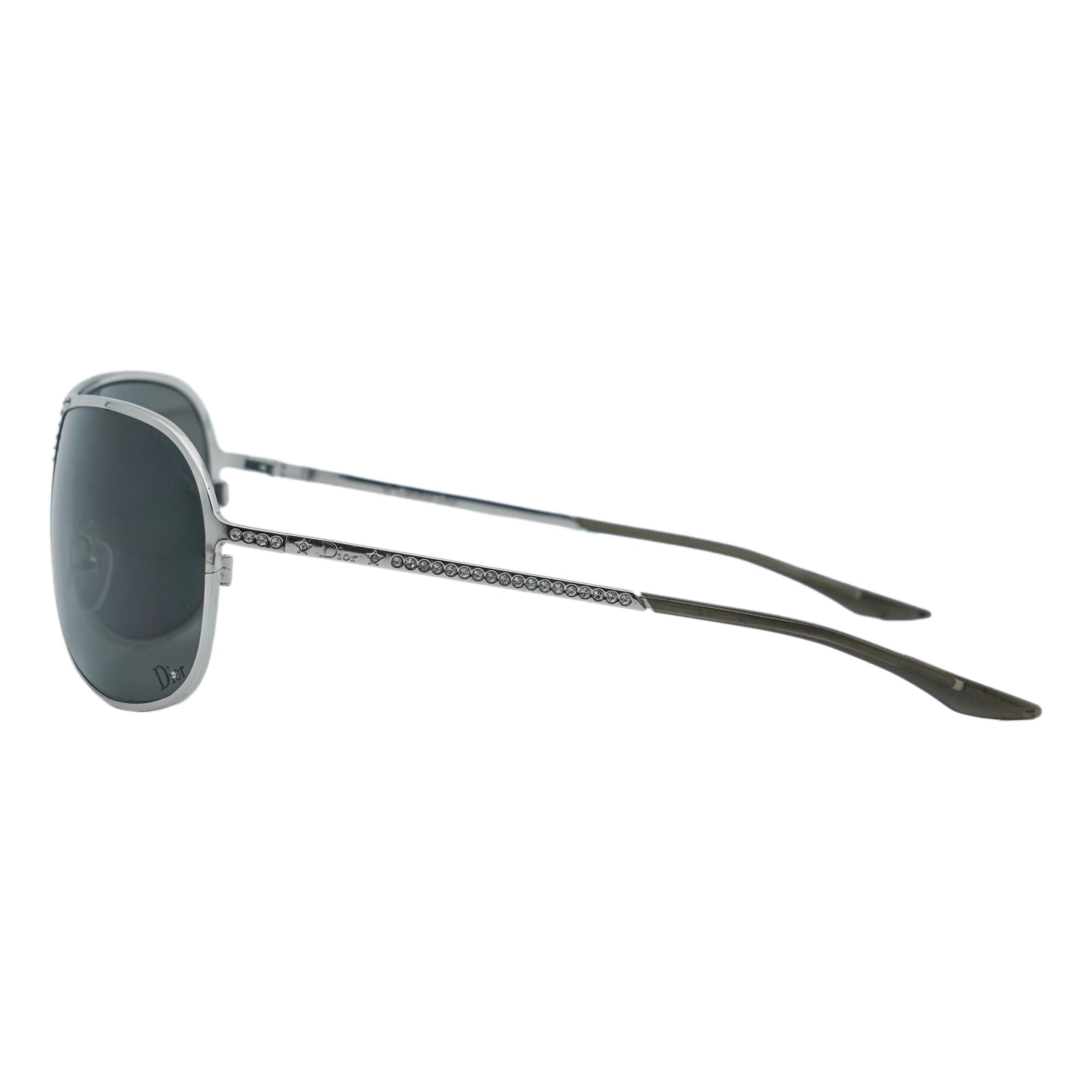 Dior Hard Dior 1 Silver Crystal Star Logo Aviator Sunglasses — photo 3