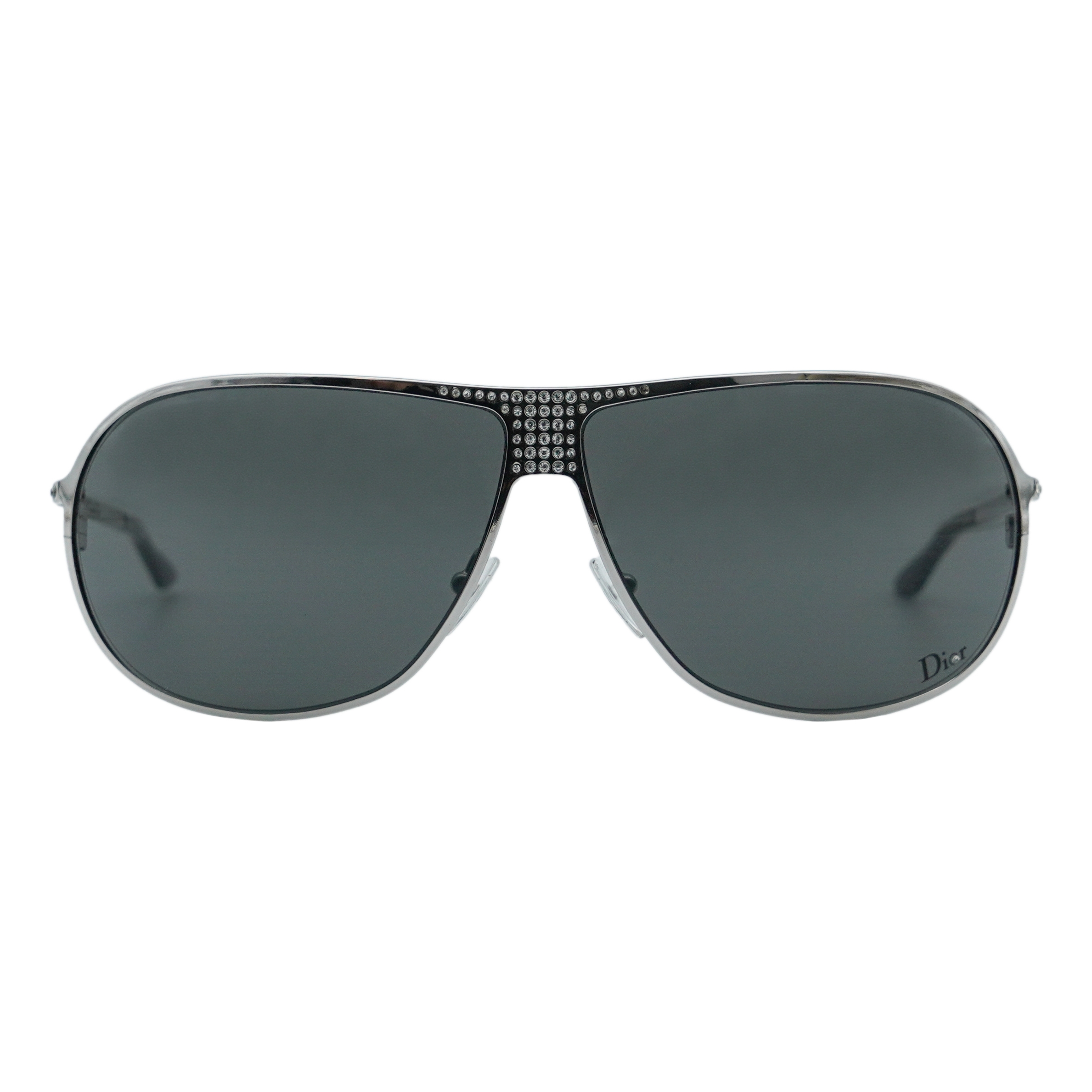 Dior Hard Dior 1 Silver Crystal Star Logo Aviator Sunglasses — photo 2