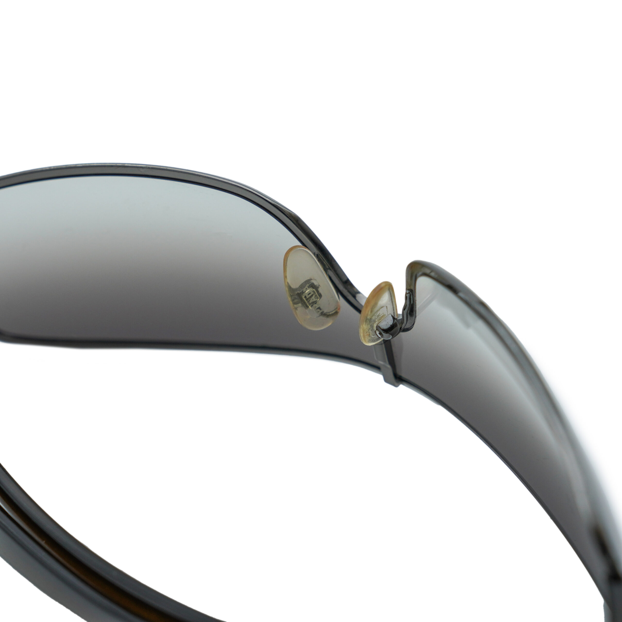 Vintage Prada SPR 56H Brown Shield Metal Logo Sunglasses — photo 8