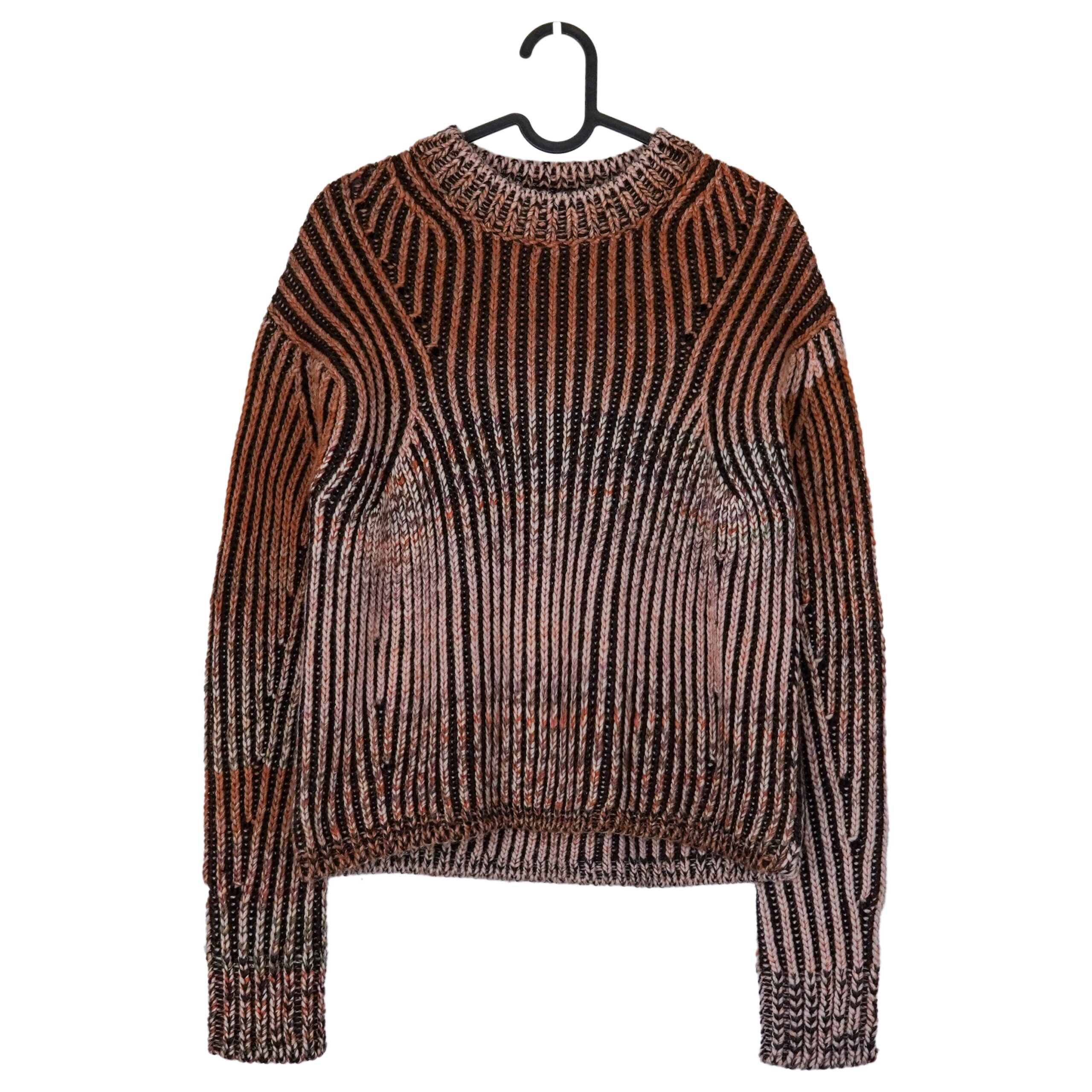Acne Studios Brown Wool Blend Chunky Knit Crewneck Sweater