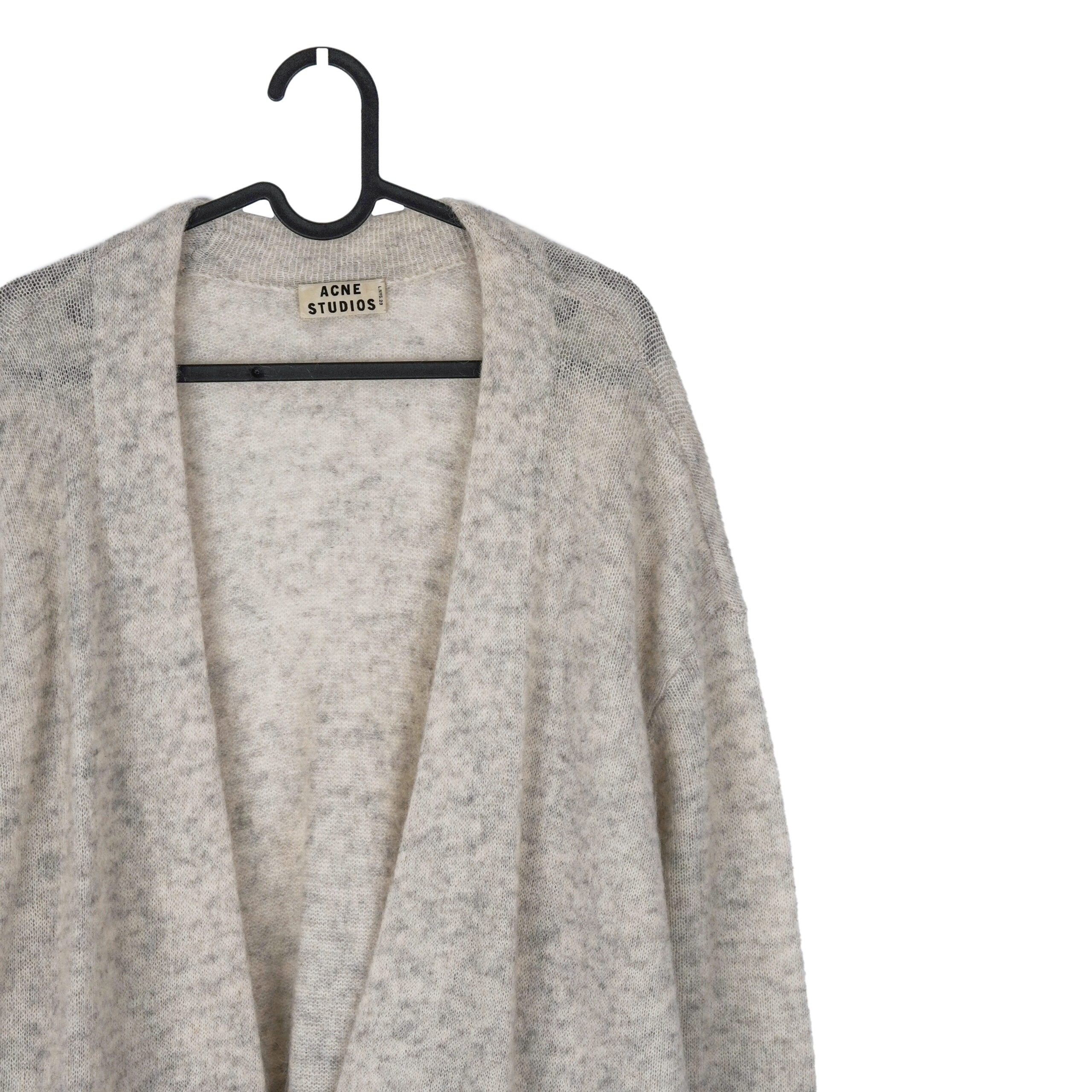 Acne Studios Raya Melange Gray Mohair Wool Cardigan Sweater — photo 2