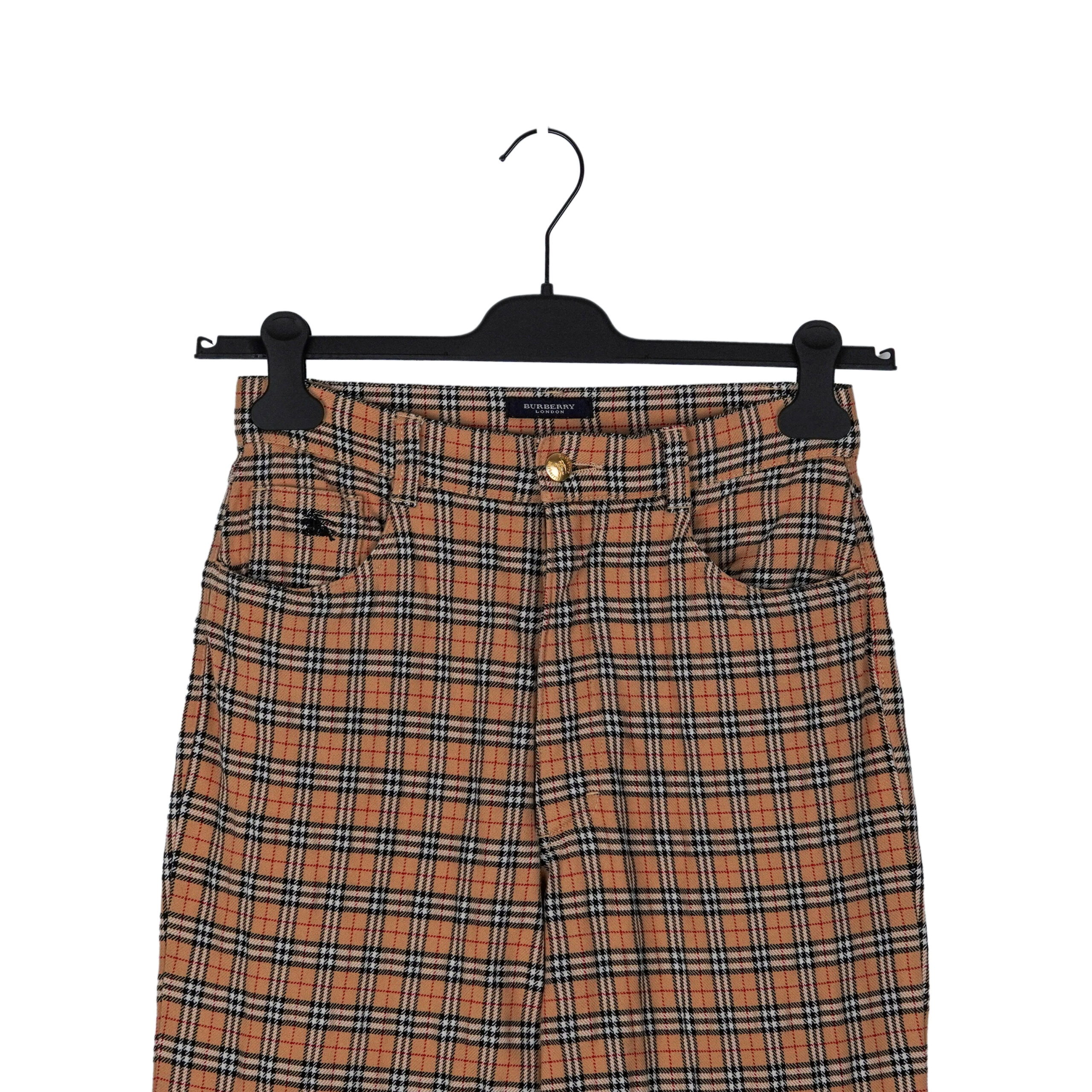 Burberry London Brown Nova Check Plaid Logo Trousers Pants — photo 2