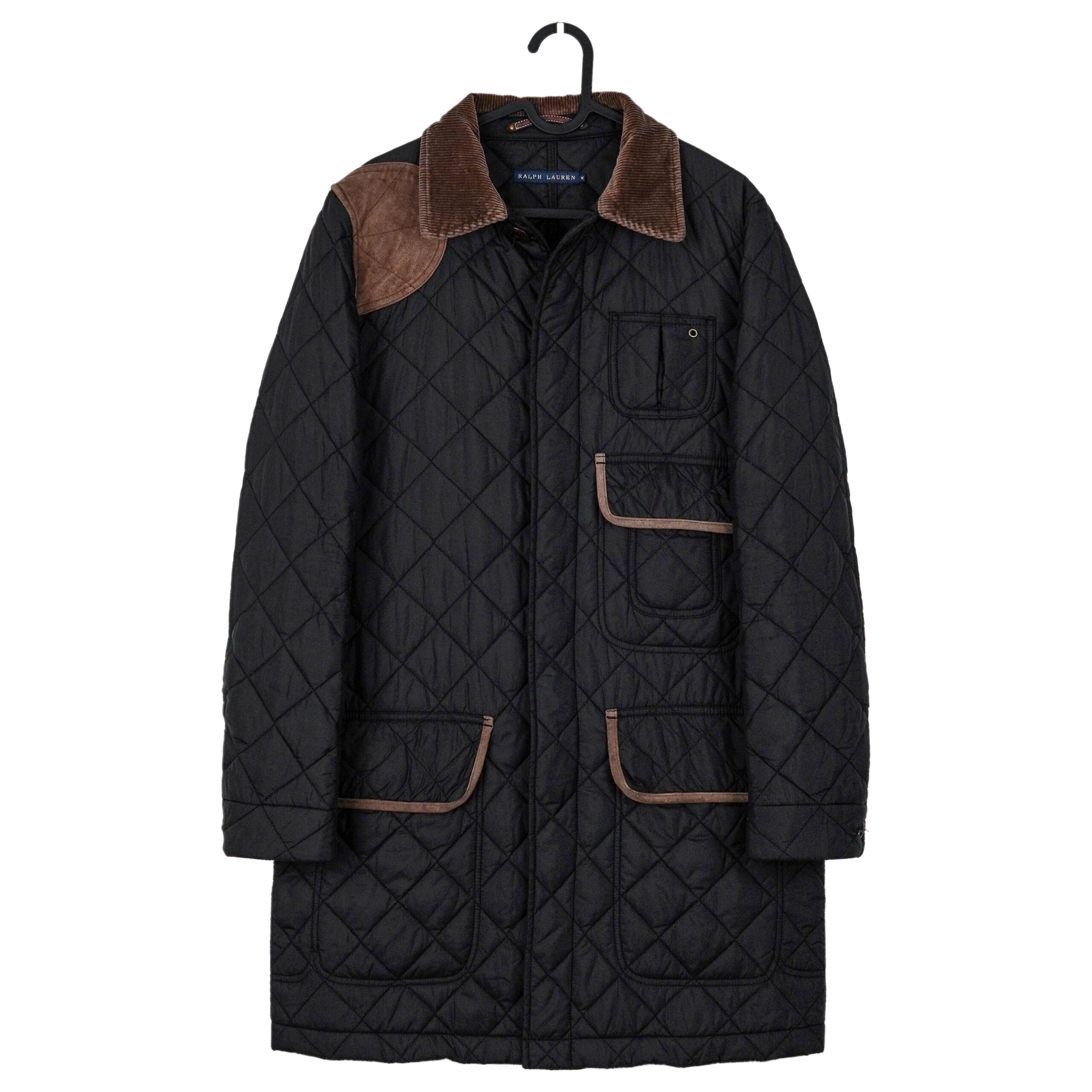 Polo Ralph Lauren Black Diamond Quilted Field Coat Jacket