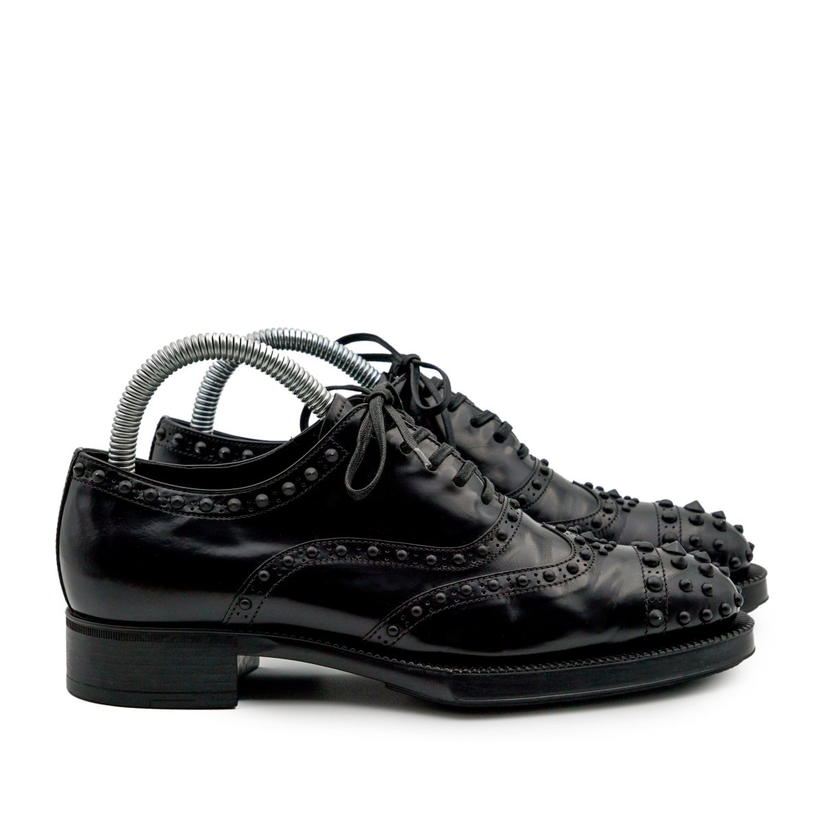 Iconic Prada Women's Studded Leather Brogue Dress Shoes — photo 3