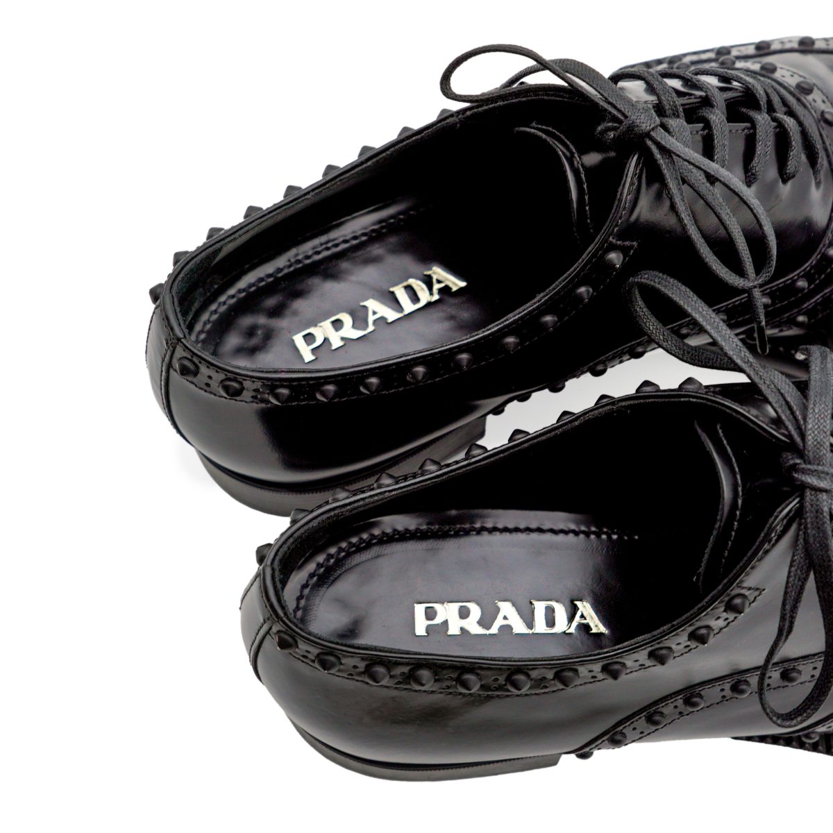 Iconic Prada Women's Studded Leather Brogue Dress Shoes — photo 10