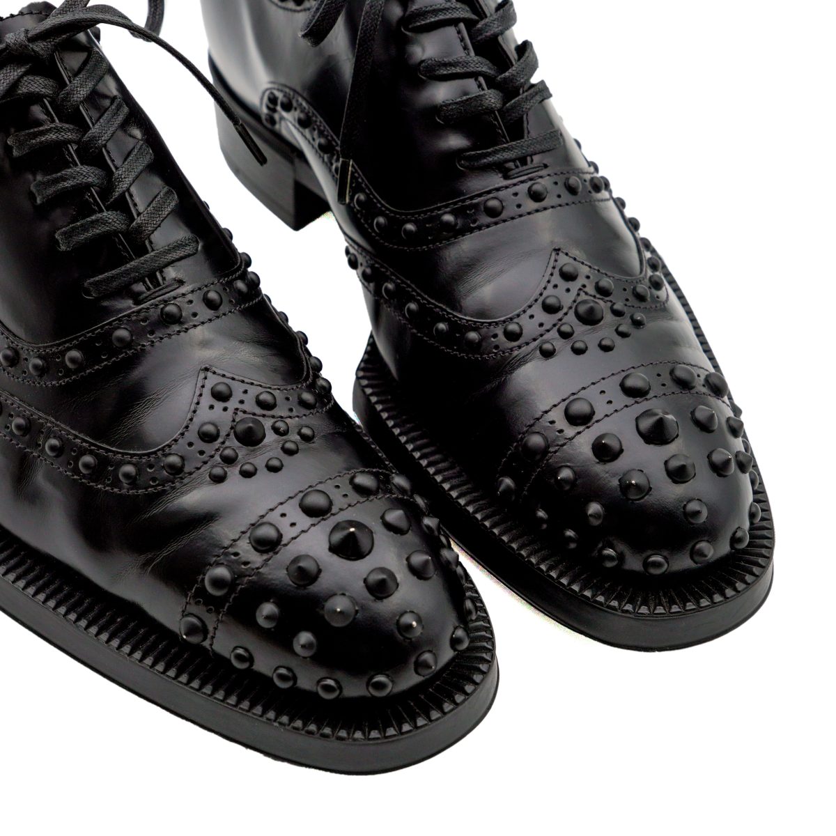 Iconic Prada Women's Studded Leather Brogue Dress Shoes — photo 8