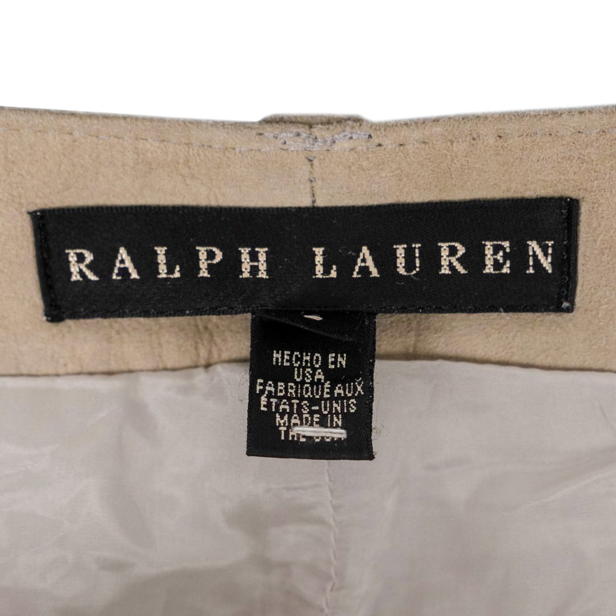 Polo Ralph Lauren Women's Beige Suede Leather Trousers Pants — photo 7
