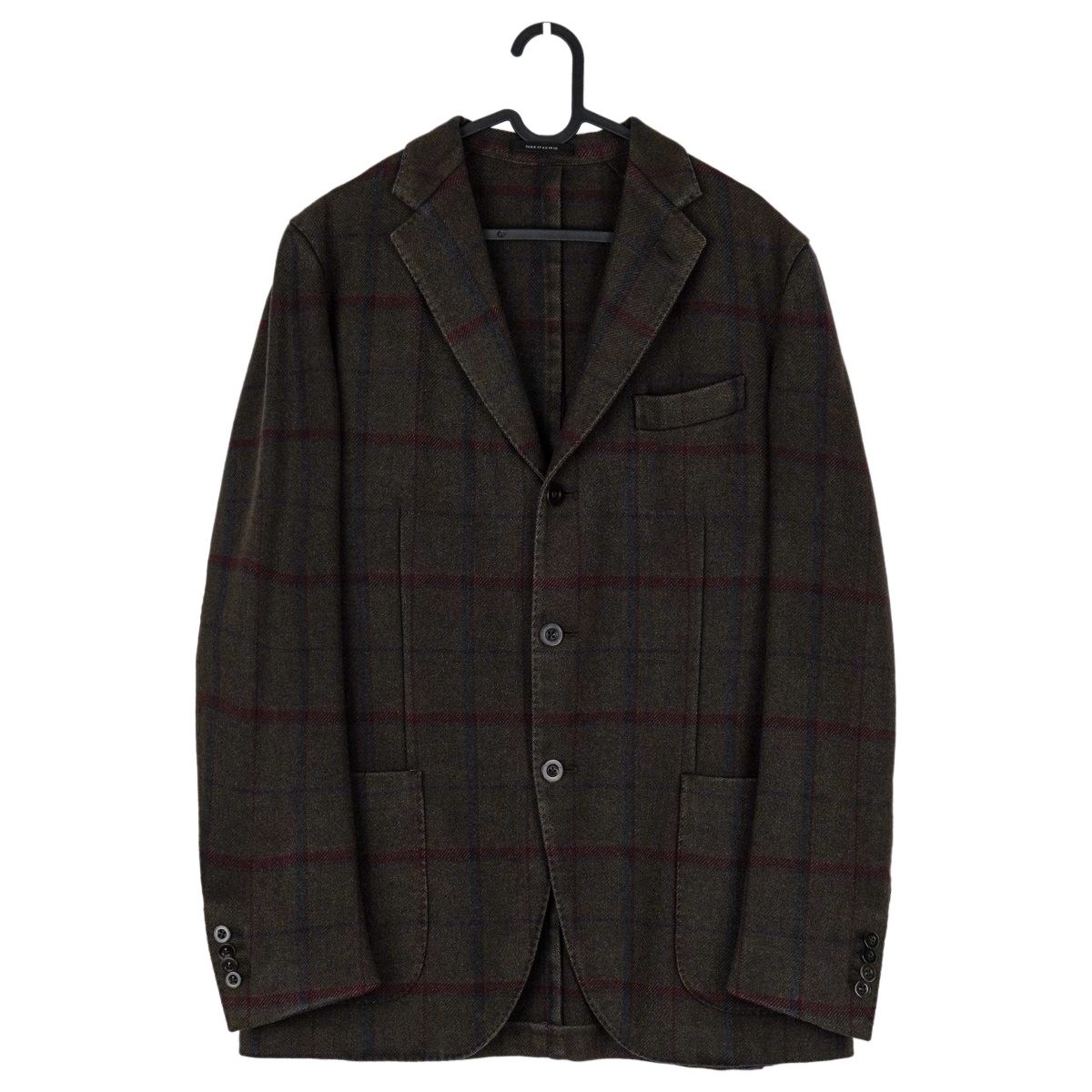 Boglioli Brown Plaid Wool Blend Tailored Blazer K Jacket