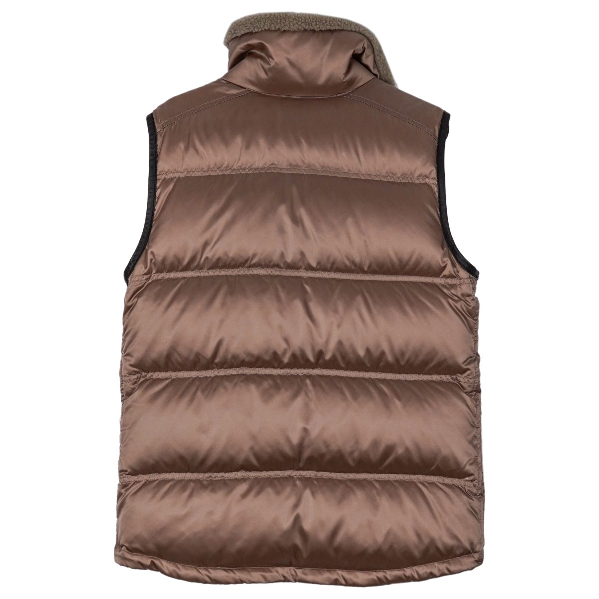 Prada Milano Brown Nylon Shearling Collar Down Vest Jacket — photo 2