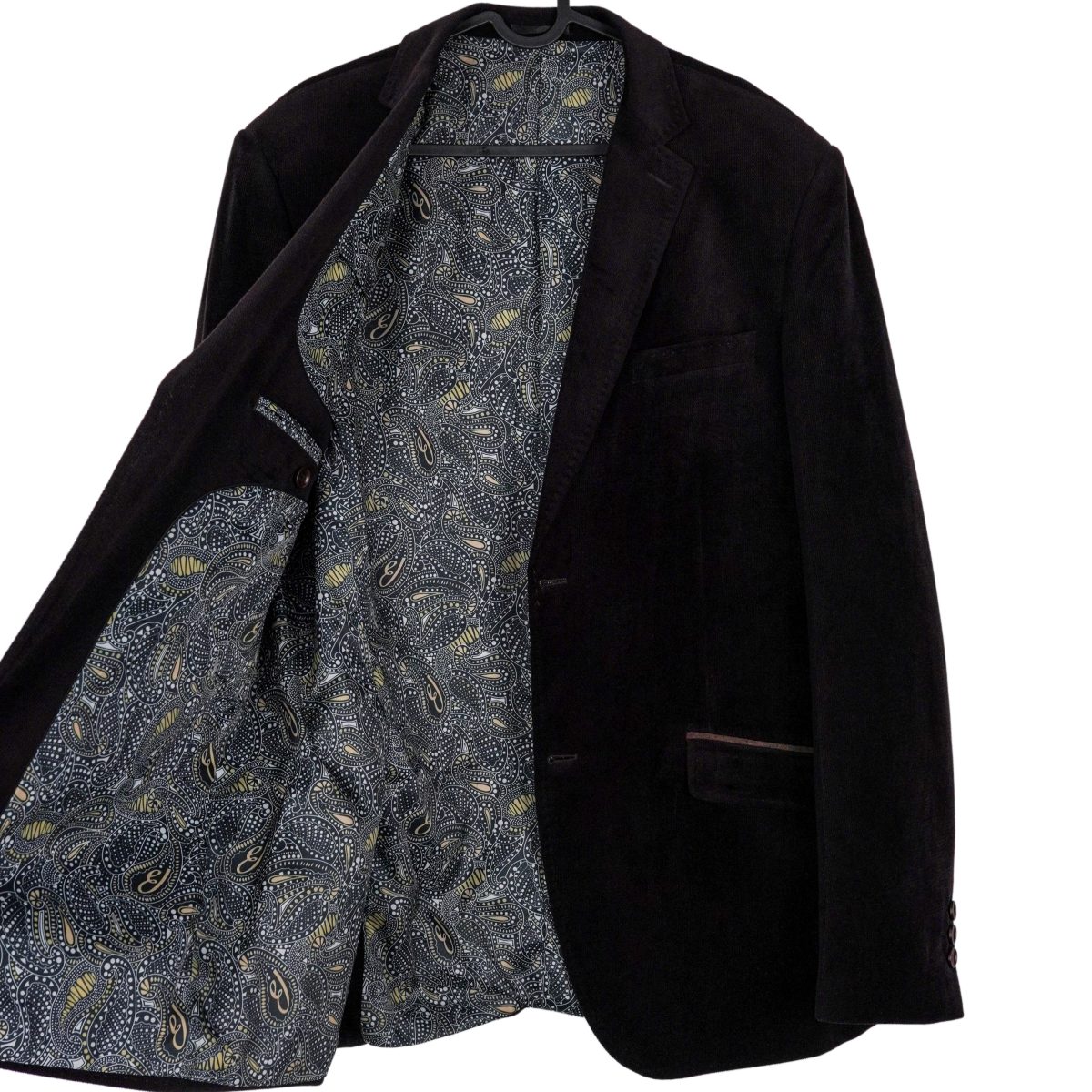 Brioni Brown Corduroy Paisley Print Tailored Blazer Jacket — photo 4