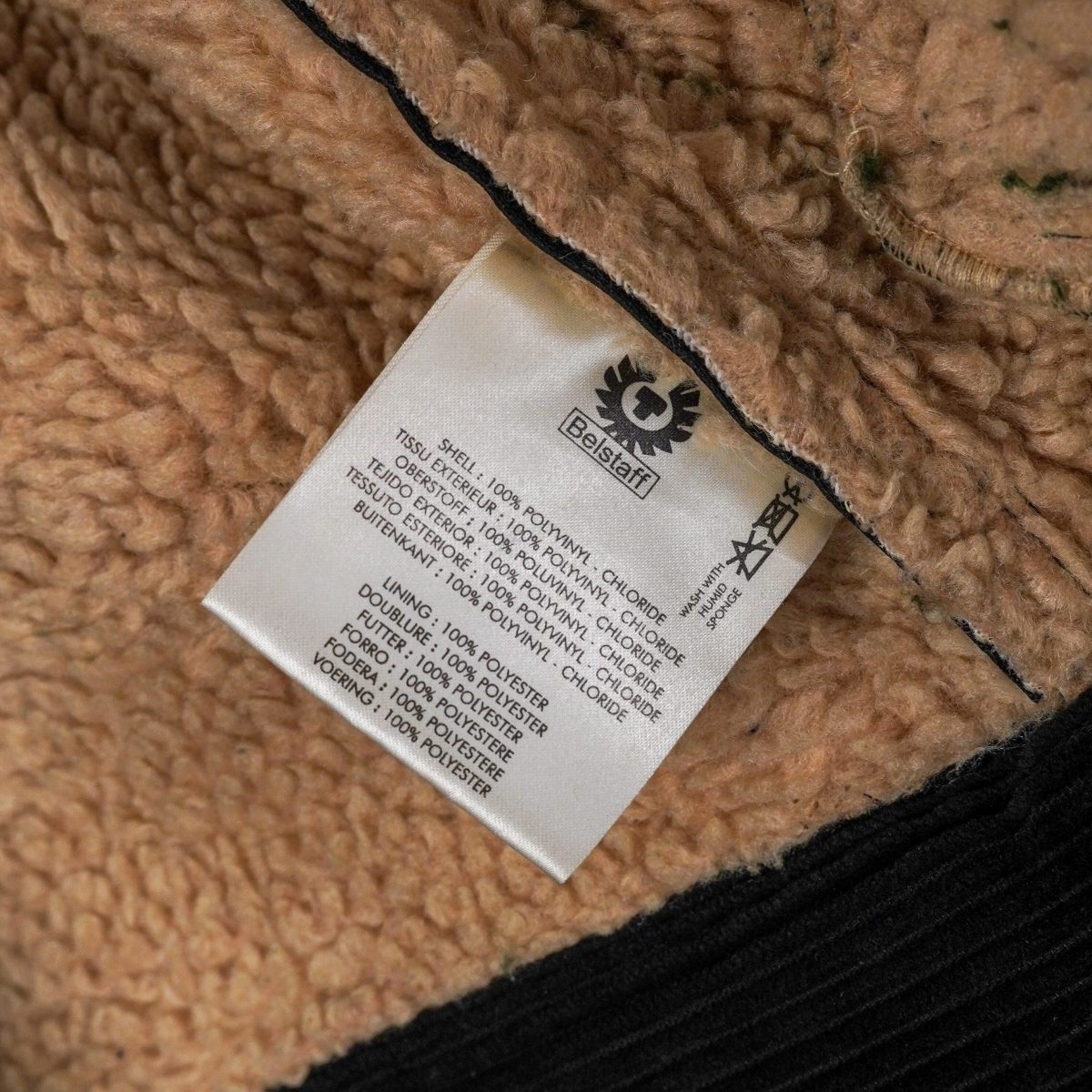 Belstaff England Black Vegan Leather Sherpa Logo Moto Jacket — photo 11