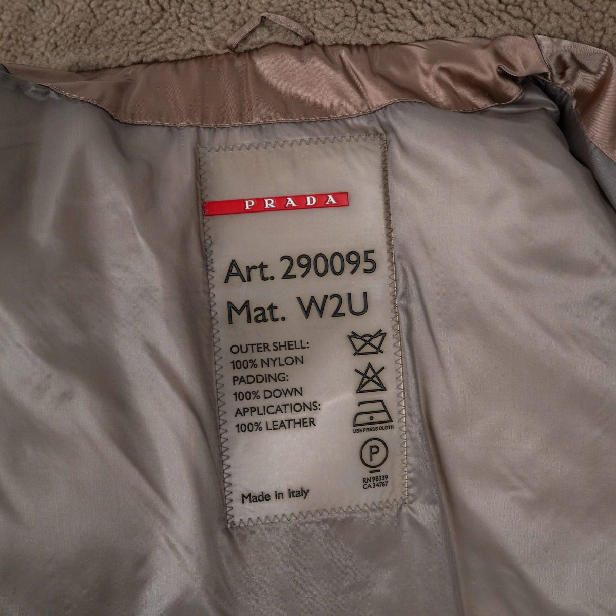 Prada Milano Brown Nylon Shearling Collar Down Vest Jacket — photo 11