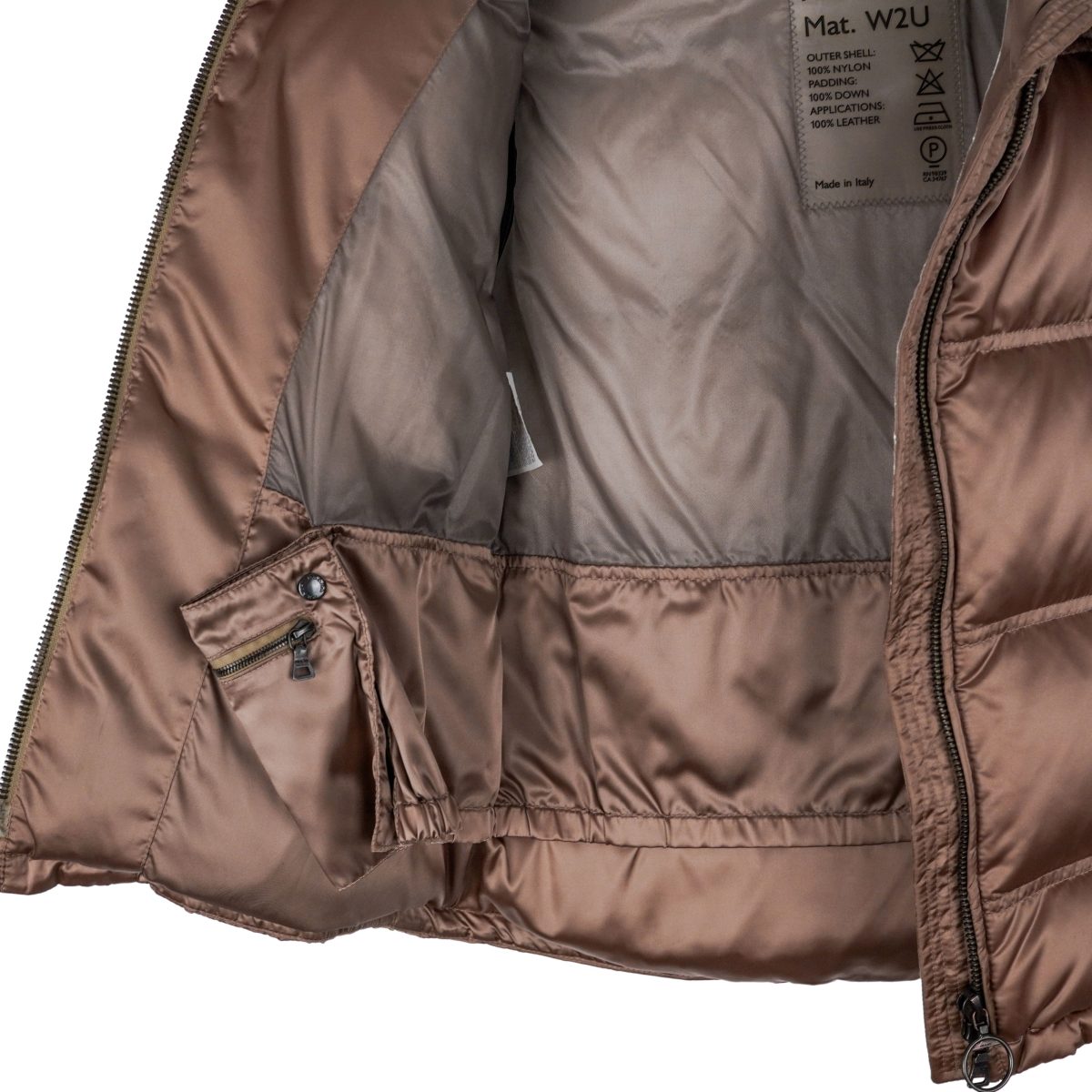 Prada Milano Brown Nylon Shearling Collar Down Vest Jacket — photo 8