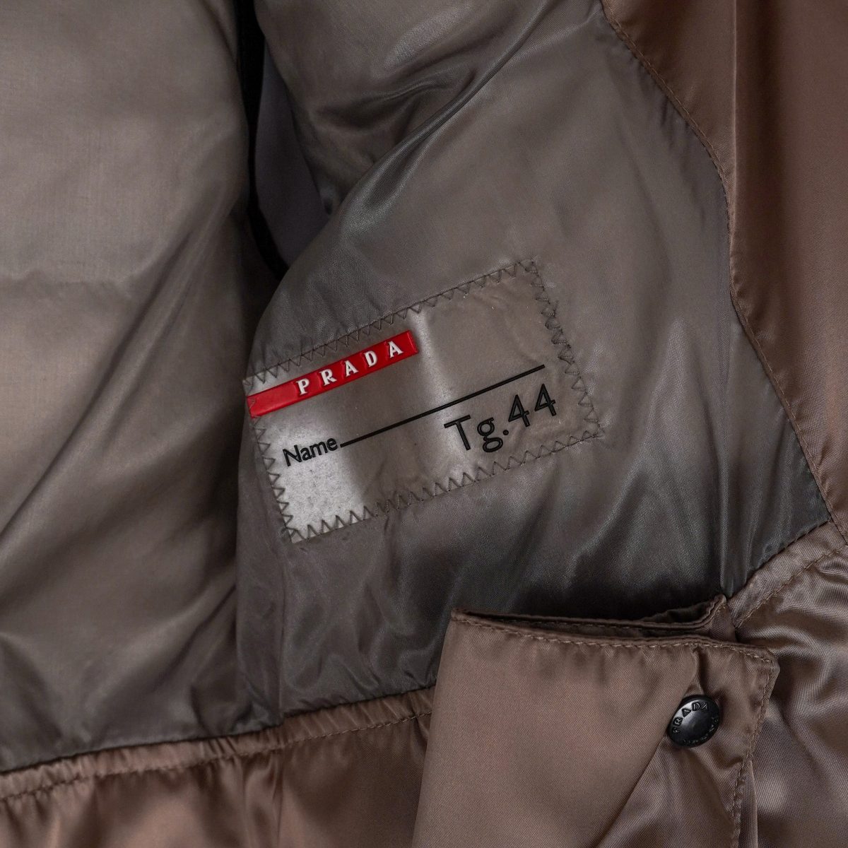 Prada Milano Brown Nylon Shearling Collar Down Vest Jacket — photo 10