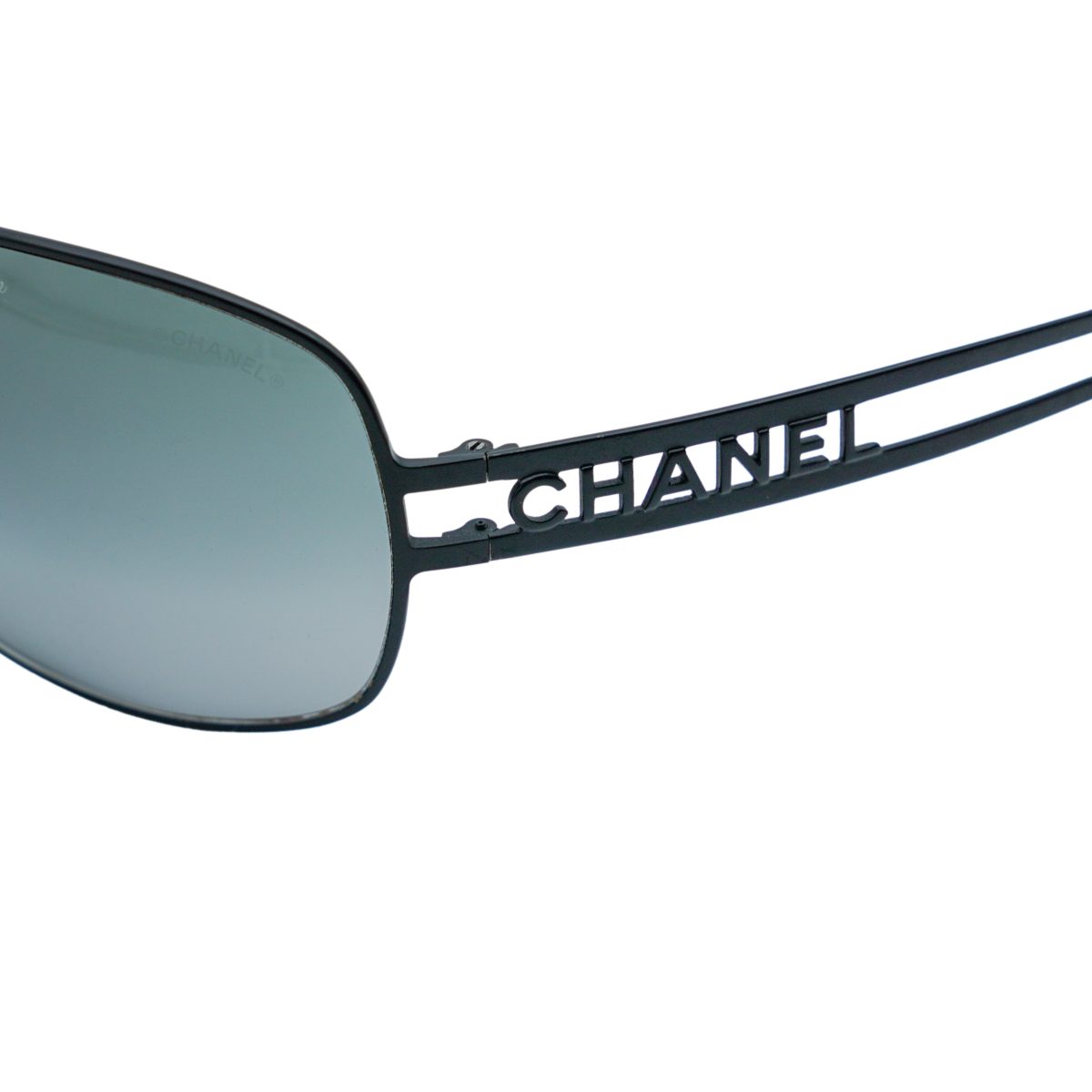 Chanel 4150 Black Metal Cut Out Logo Gradient Sunglasses — photo 4