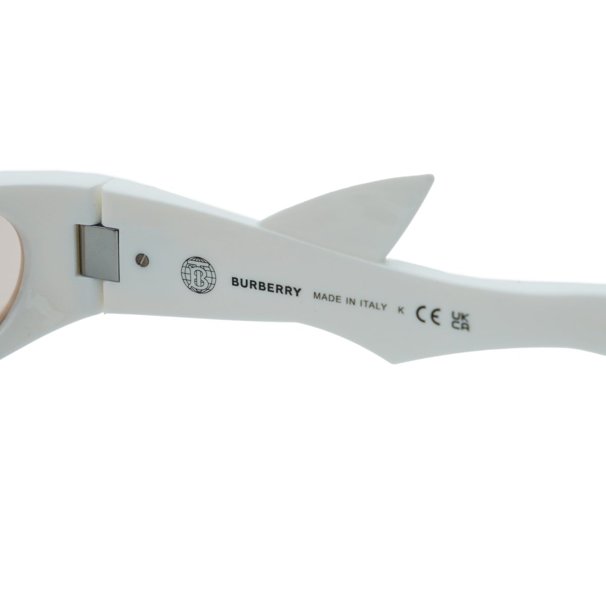 Burberry 4399 White Wraparound Shark Fin Logo Sunglasses — photo 6