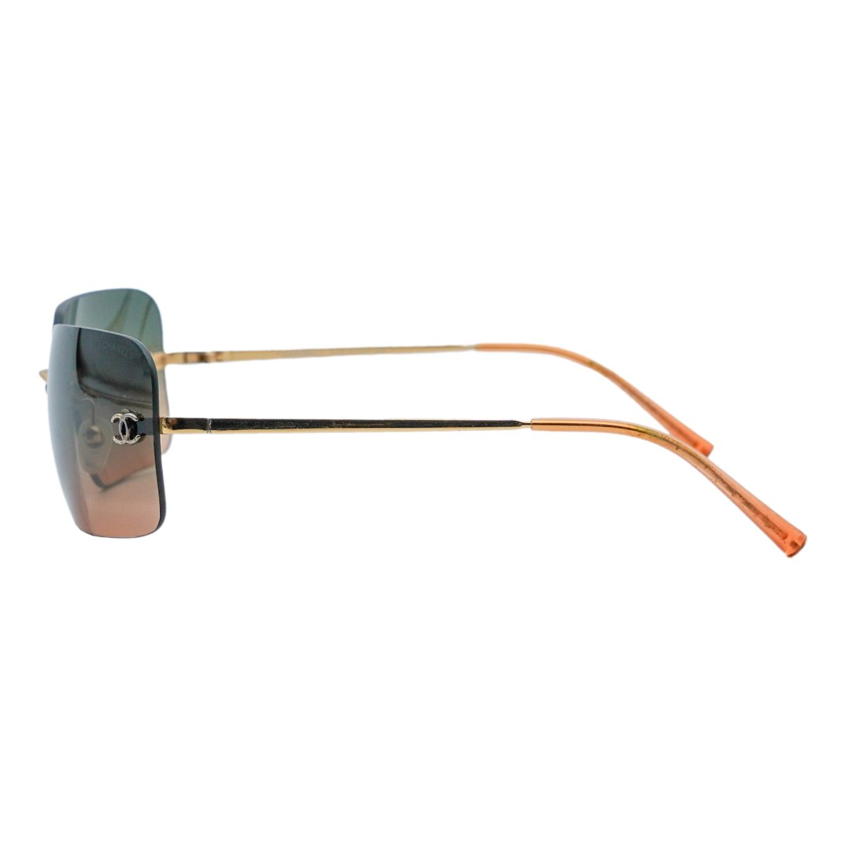 Vintage Chanel 4017 Gold Rimless Gradient CC Logo Sunglasses — photo 3