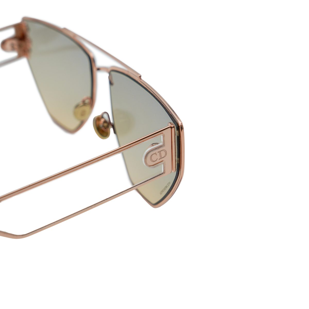 Dior Gold Metal CD Logo Cut Out Geometric Aviator Sunglasses — photo 5