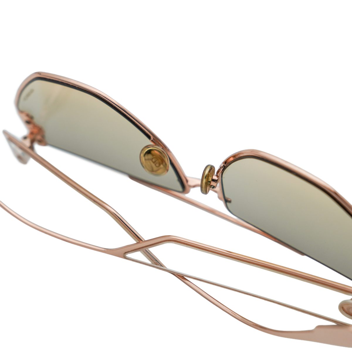 Dior Gold Metal CD Logo Cut Out Geometric Aviator Sunglasses — photo 10