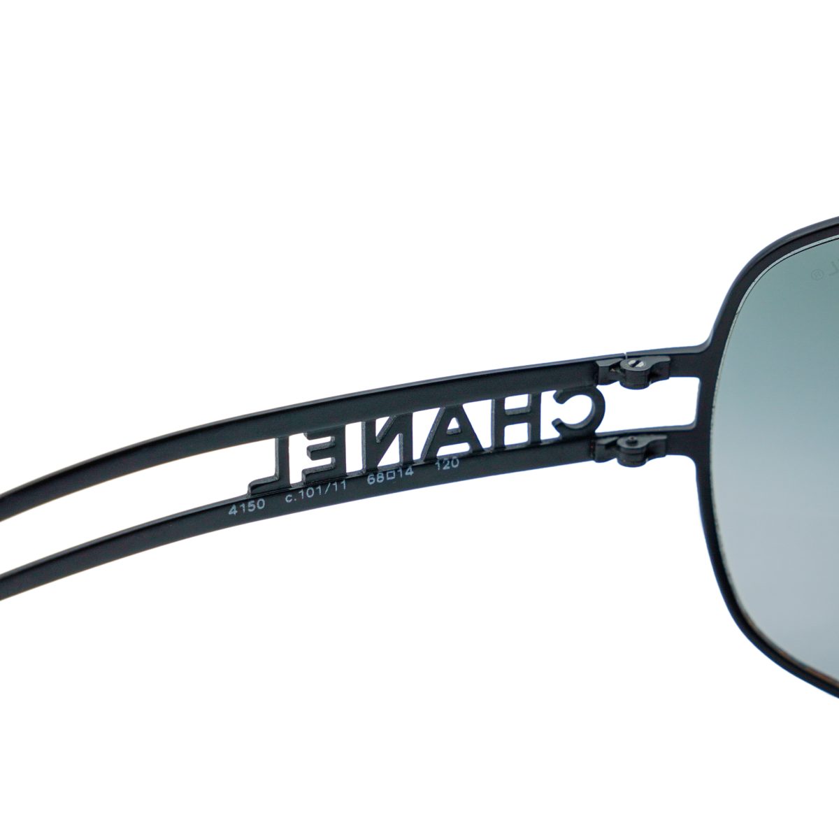 Chanel 4150 Black Metal Cut Out Logo Gradient Sunglasses — photo 9