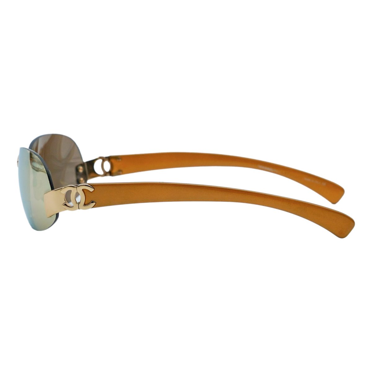 Chanel 4037 Light Brown Rimless Gold CC Logo Sunglasses — photo 3