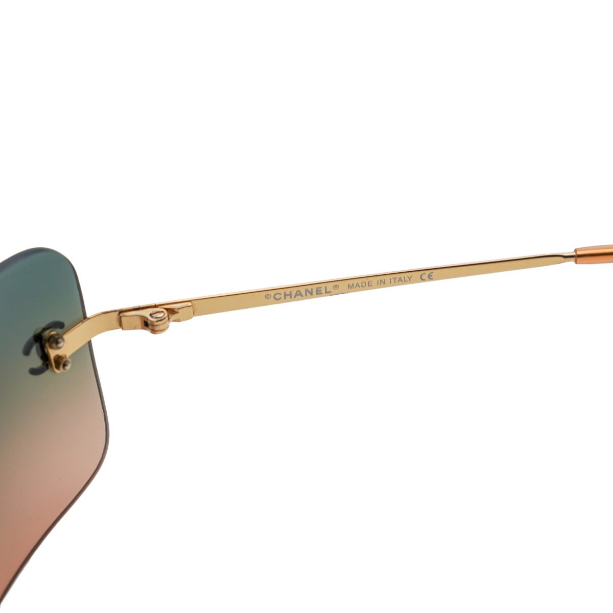 Vintage Chanel 4017 Gold Rimless Gradient CC Logo Sunglasses — photo 7