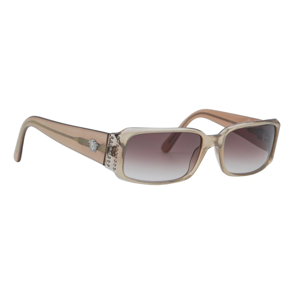 Versace MOD 4041 Medusa Logo Crystal Rectangular Sunglasses