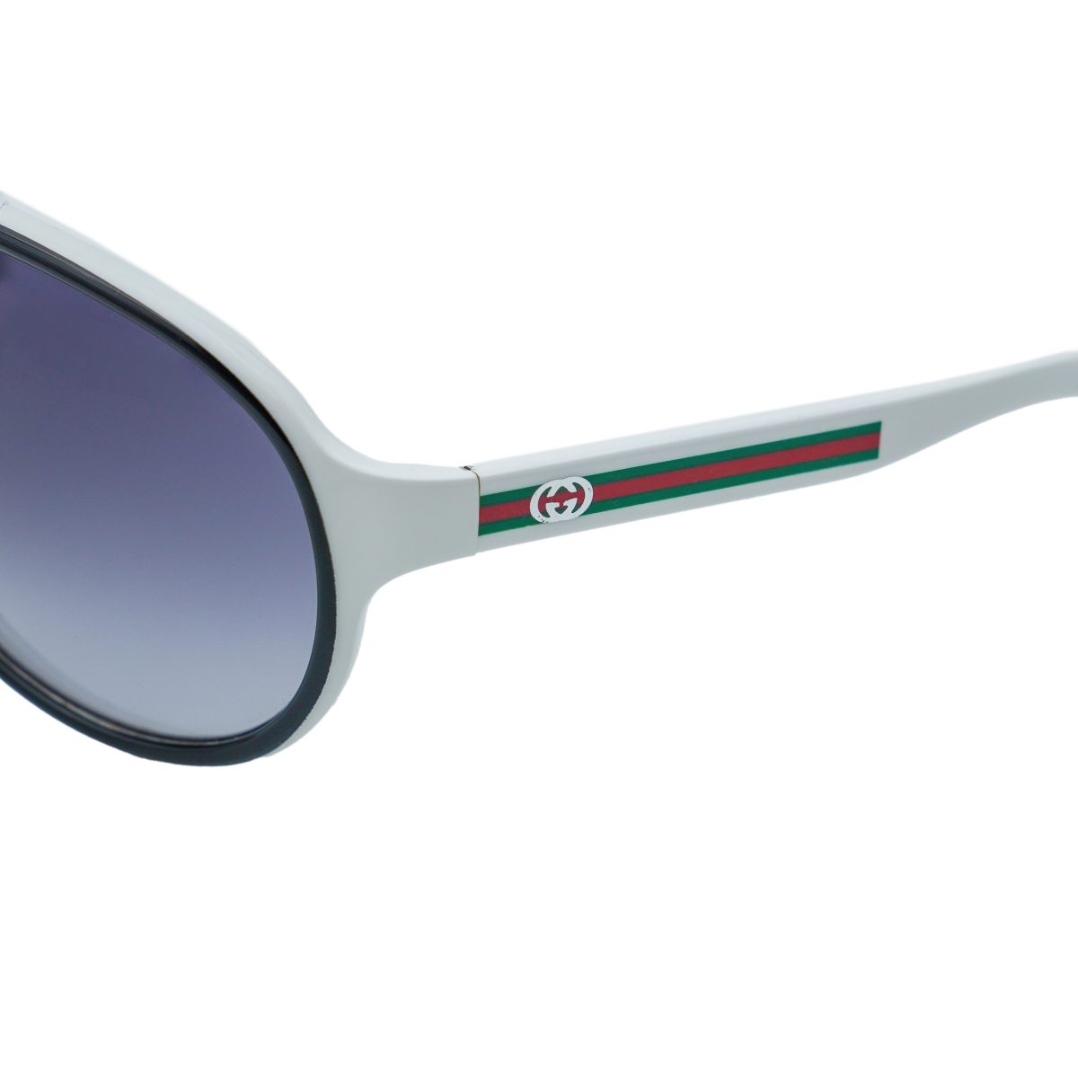 Gucci GG 3514 White Shield Gradient Logo Aviator Sunglasses — photo 4