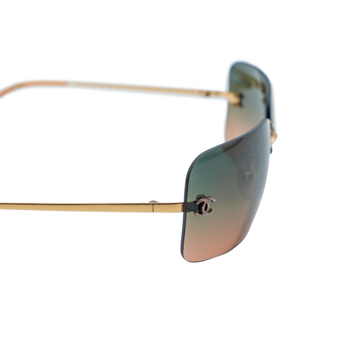 Vintage Chanel 4017 Gold Rimless Gradient CC Logo Sunglasses — photo 5